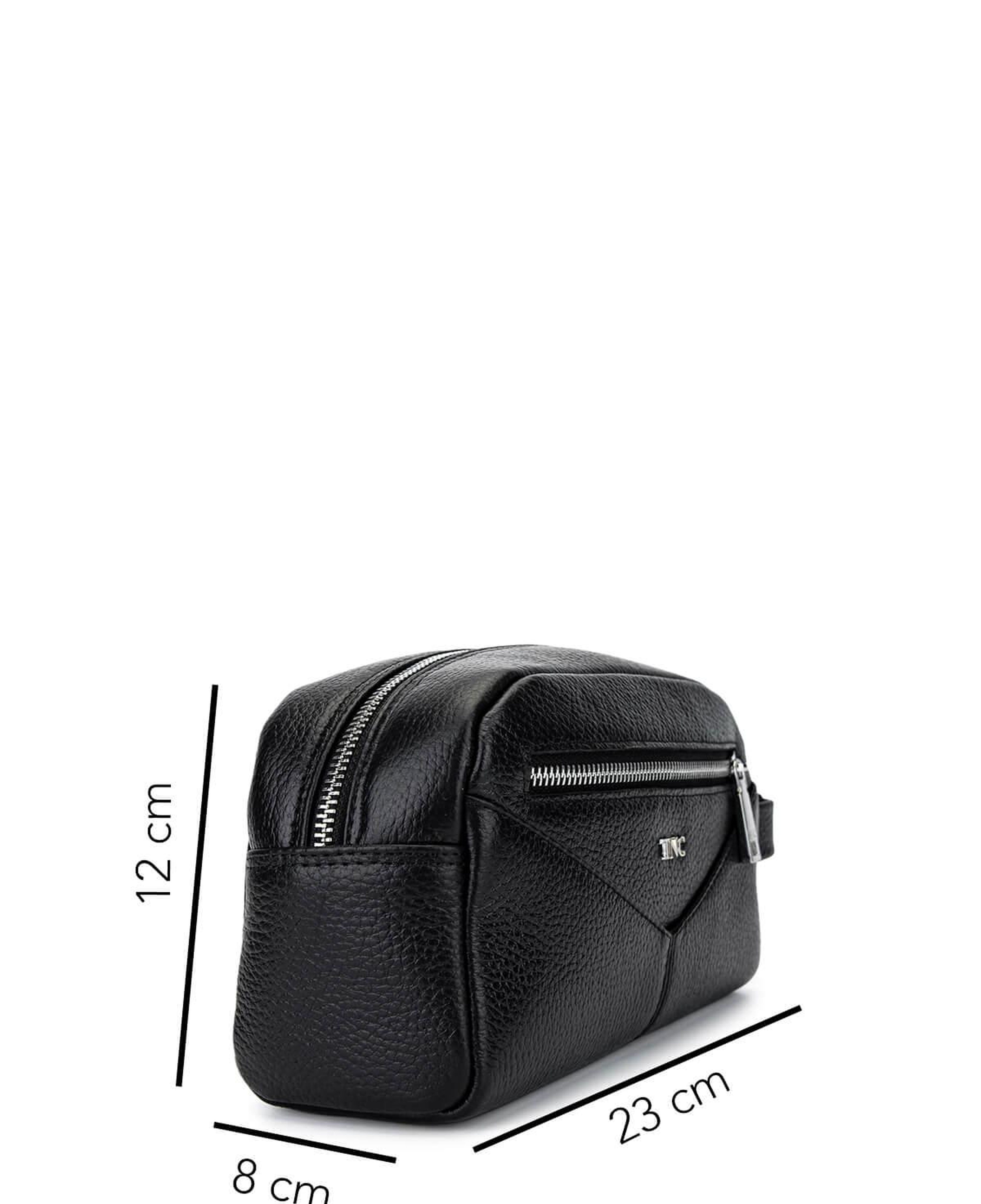 Tamer Tanca Erkek Hakiki Deri Siyah Floter Traş Çantası