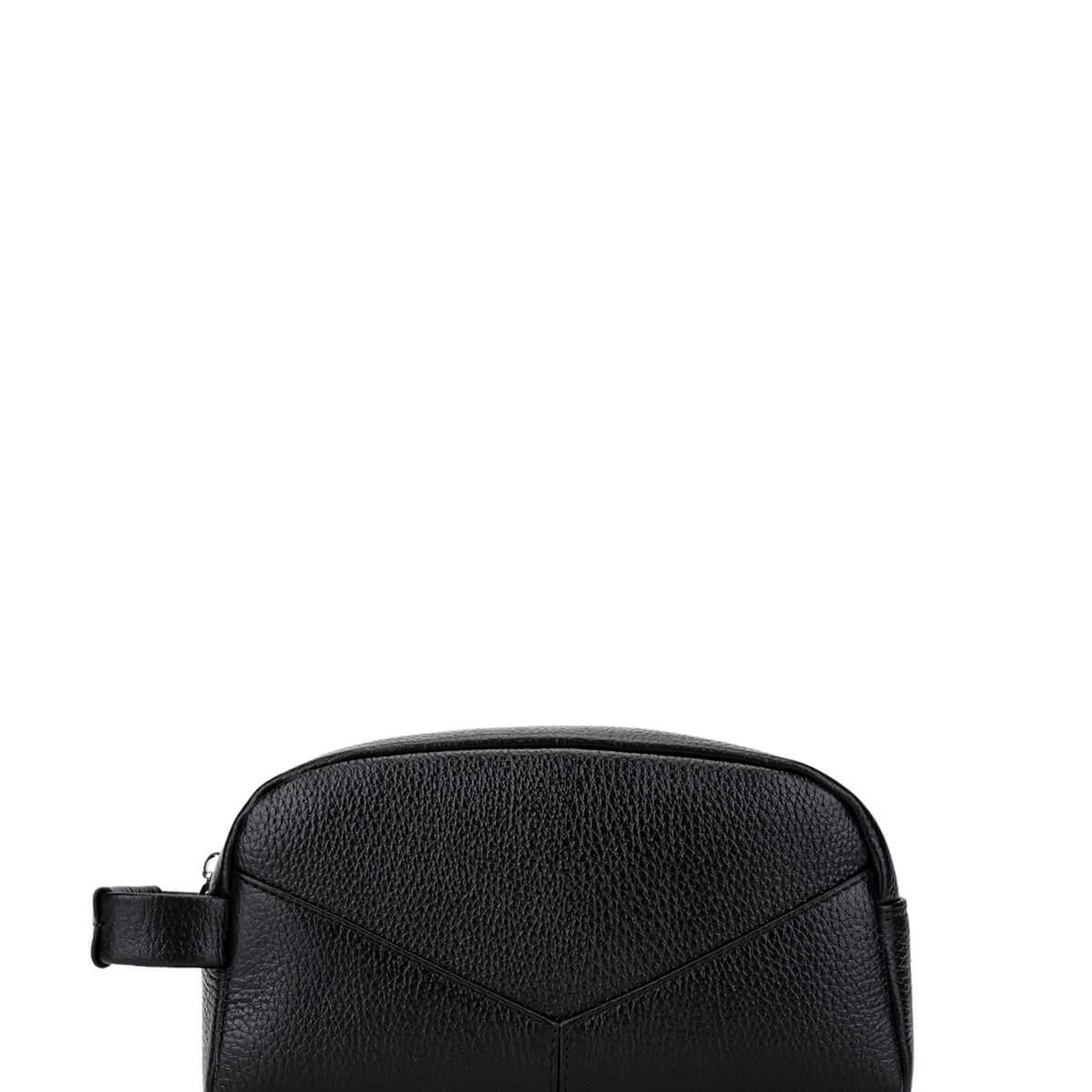 Tamer Tanca Erkek Hakiki Deri Siyah Floter Traş Çantası