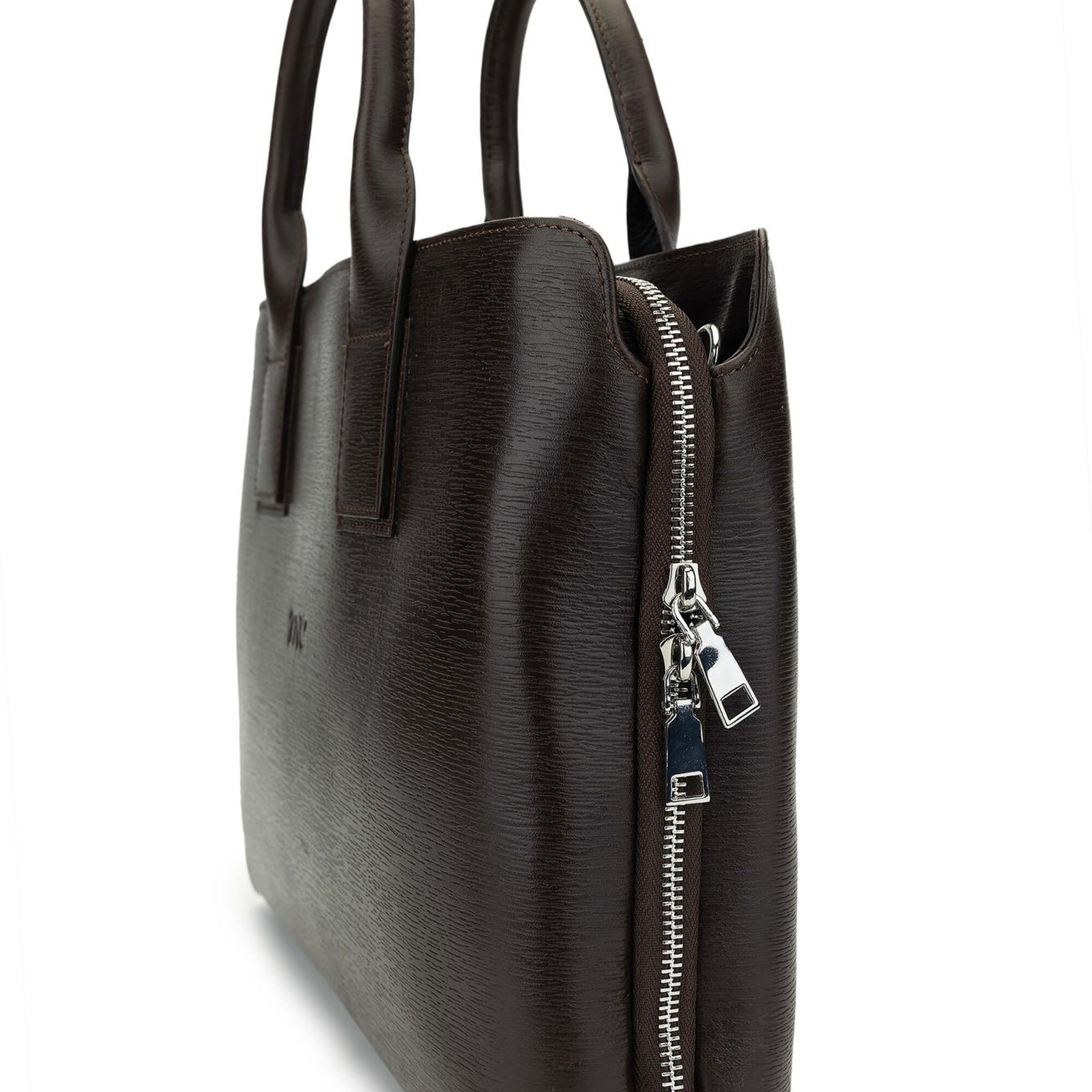 Tamer Tanca Erkek Hakiki Deri Kahverengi Evrak Çantası