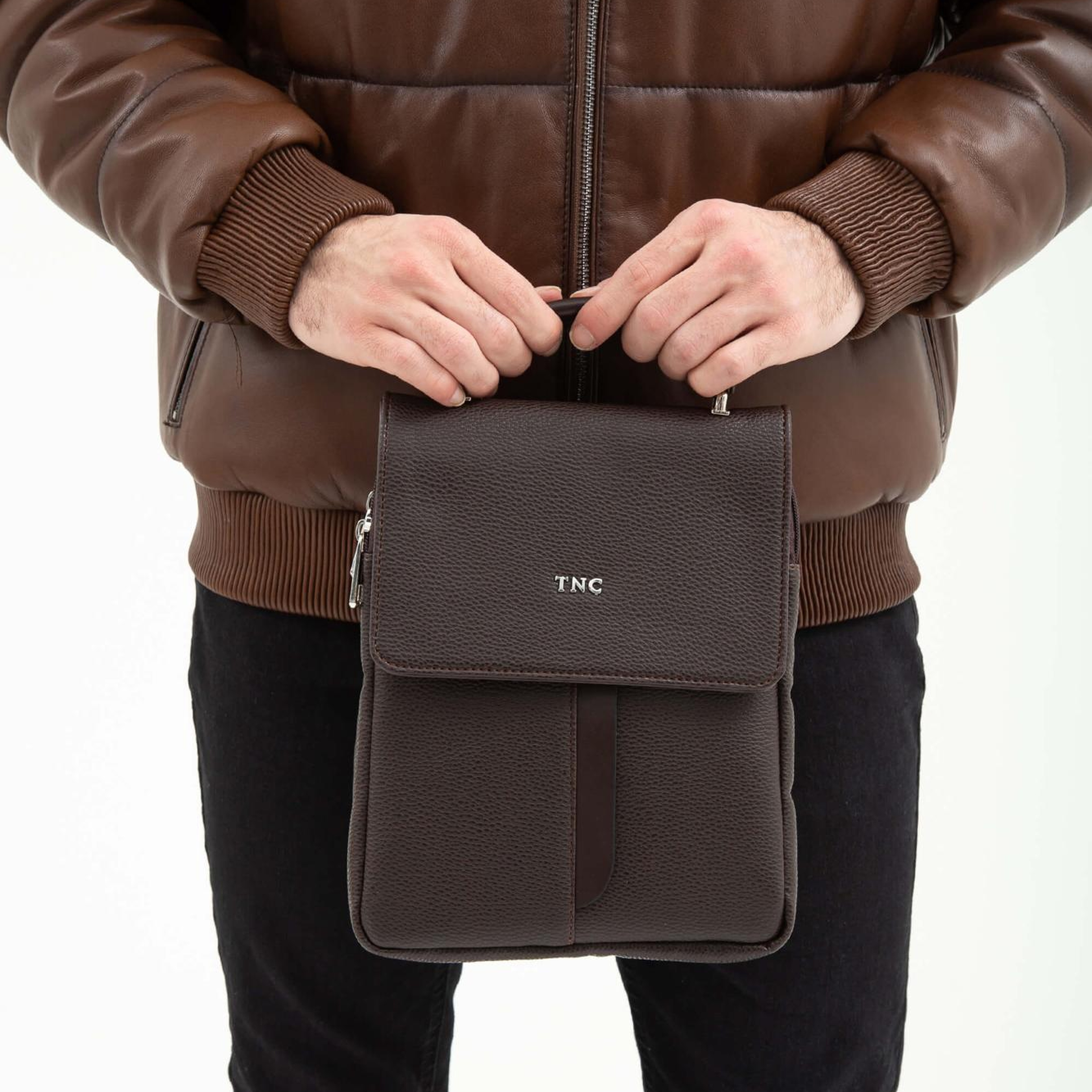 Tamer Tanca Erkek Vegan Kahverengi Evrak Çantası