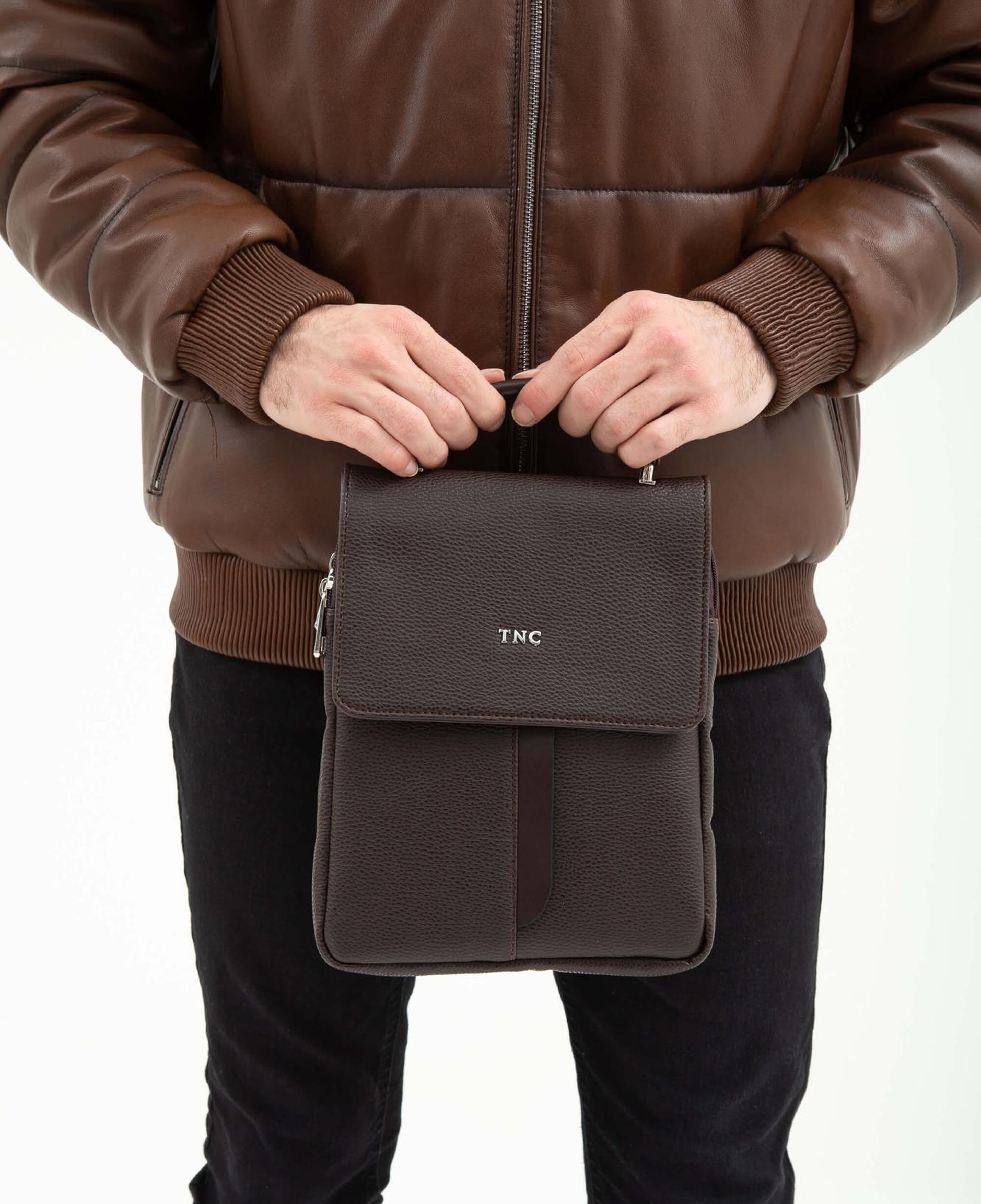 Tamer Tanca Erkek Vegan Kahverengi Evrak Çantası