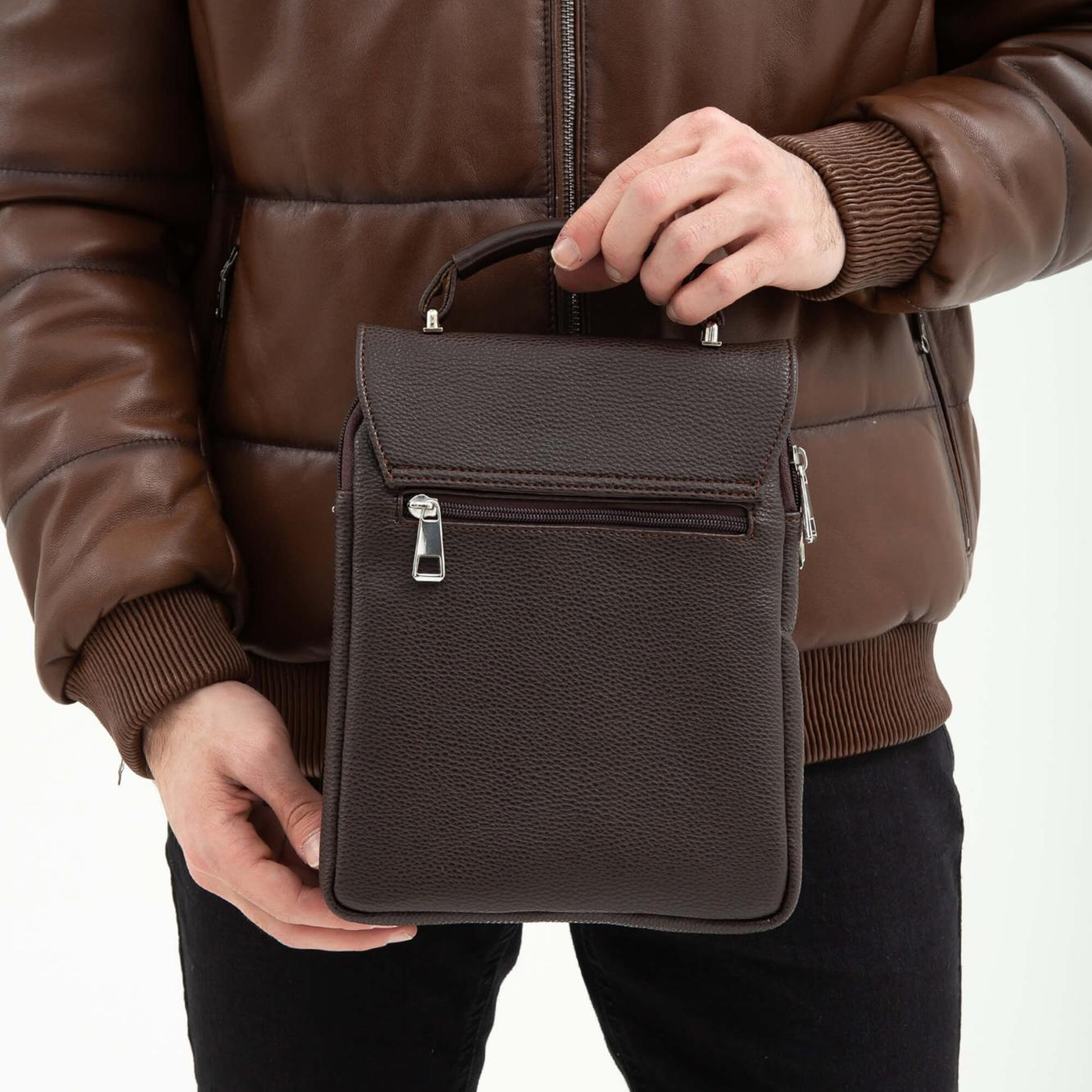 Tamer Tanca Erkek Vegan Kahverengi Evrak Çantası