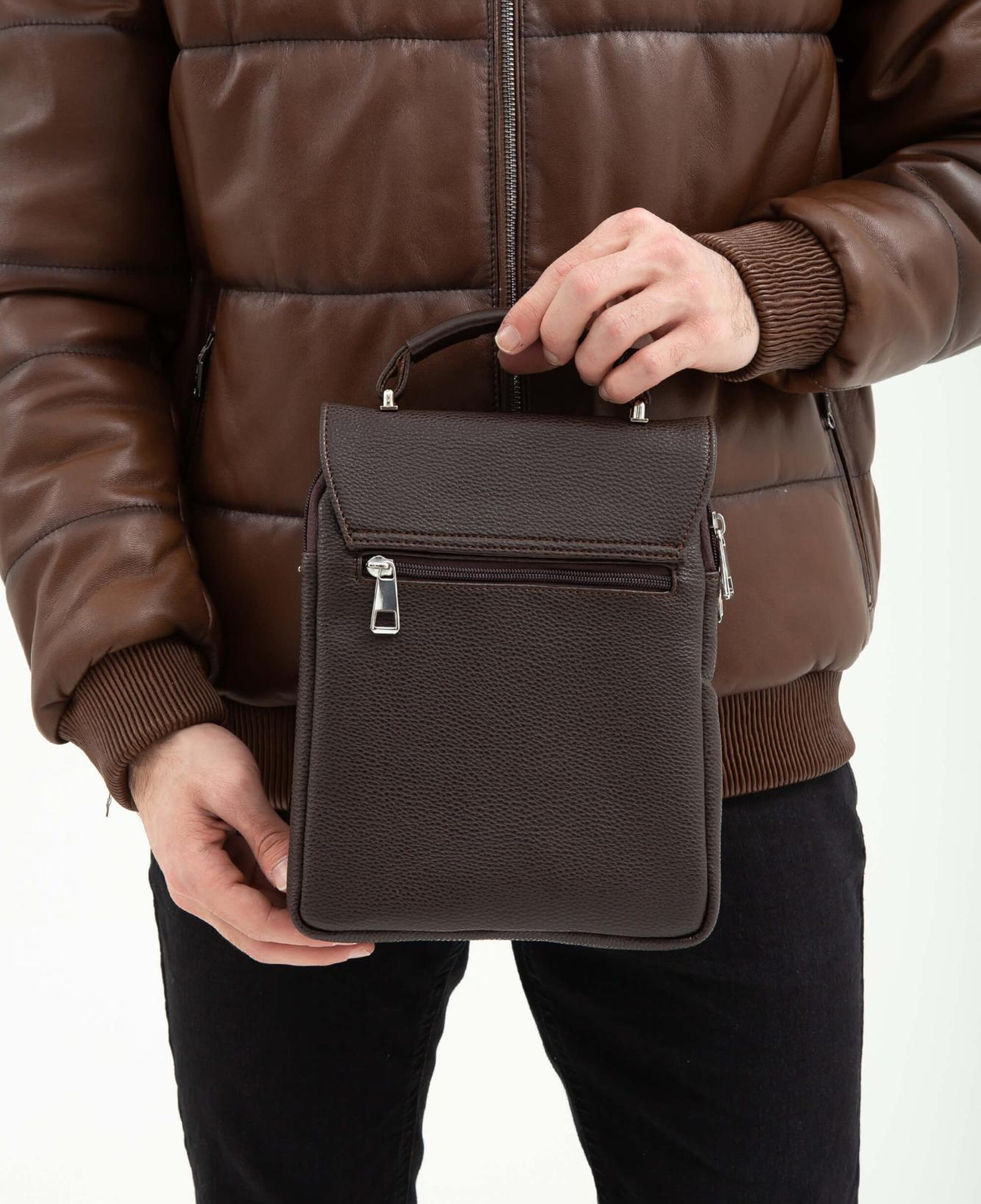 Tamer Tanca Erkek Vegan Kahverengi Evrak Çantası