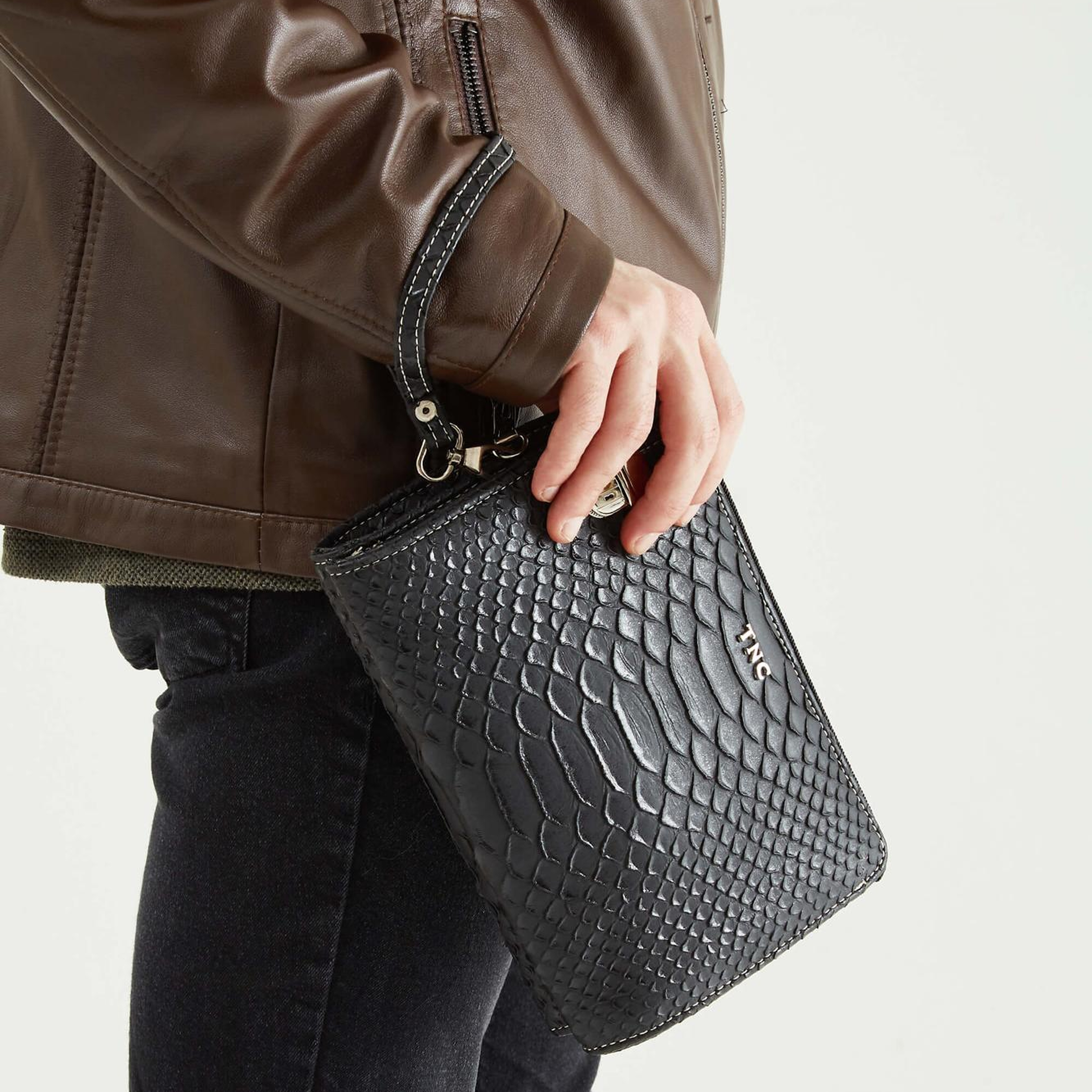 Tamer Tanca Erkek Hakiki Deri Siyah Portföy Çanta