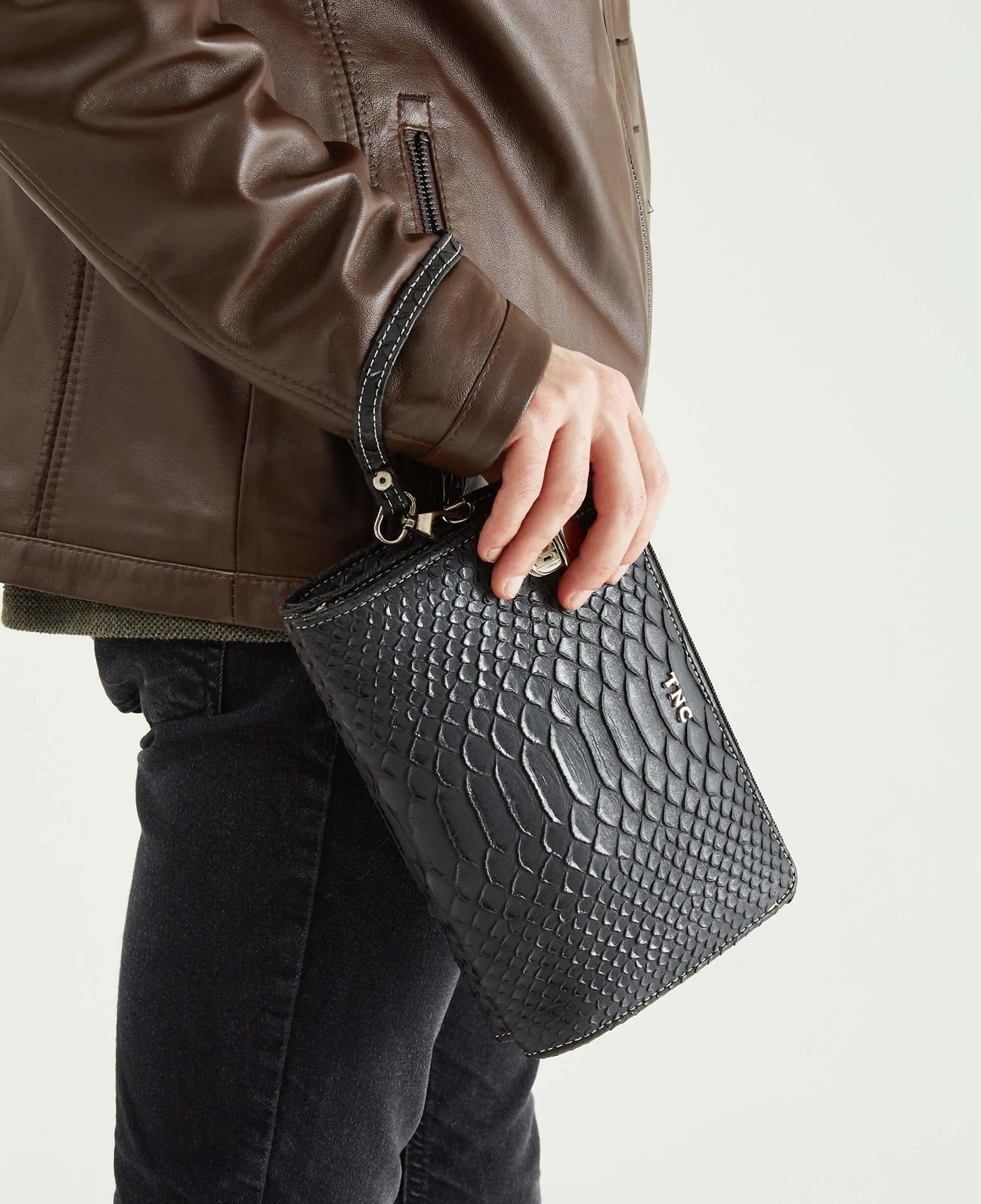 Tamer Tanca Erkek Hakiki Deri Siyah Portföy Çanta