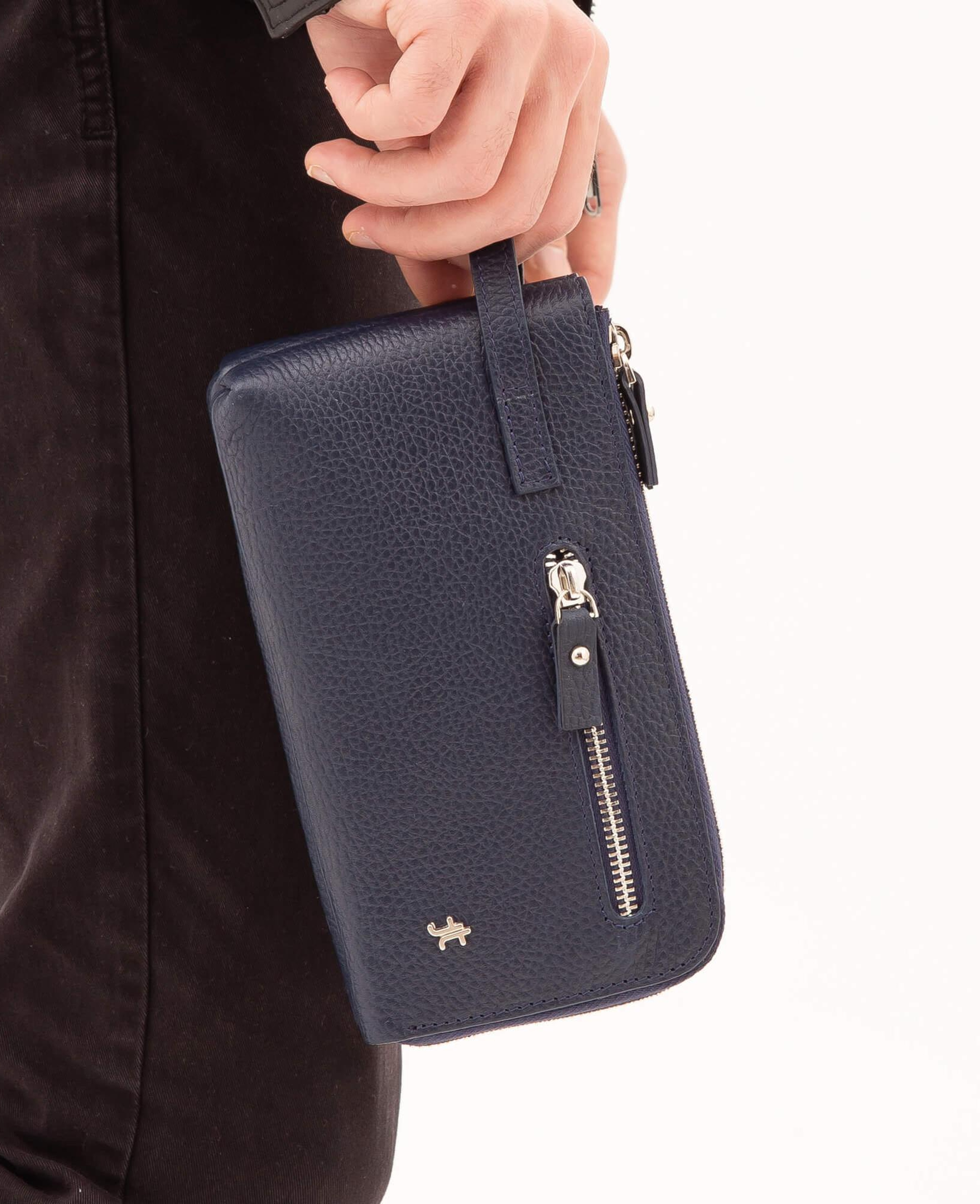 Tamer Tanca Erkek Hakiki Deri Lacivert Portföy Çanta