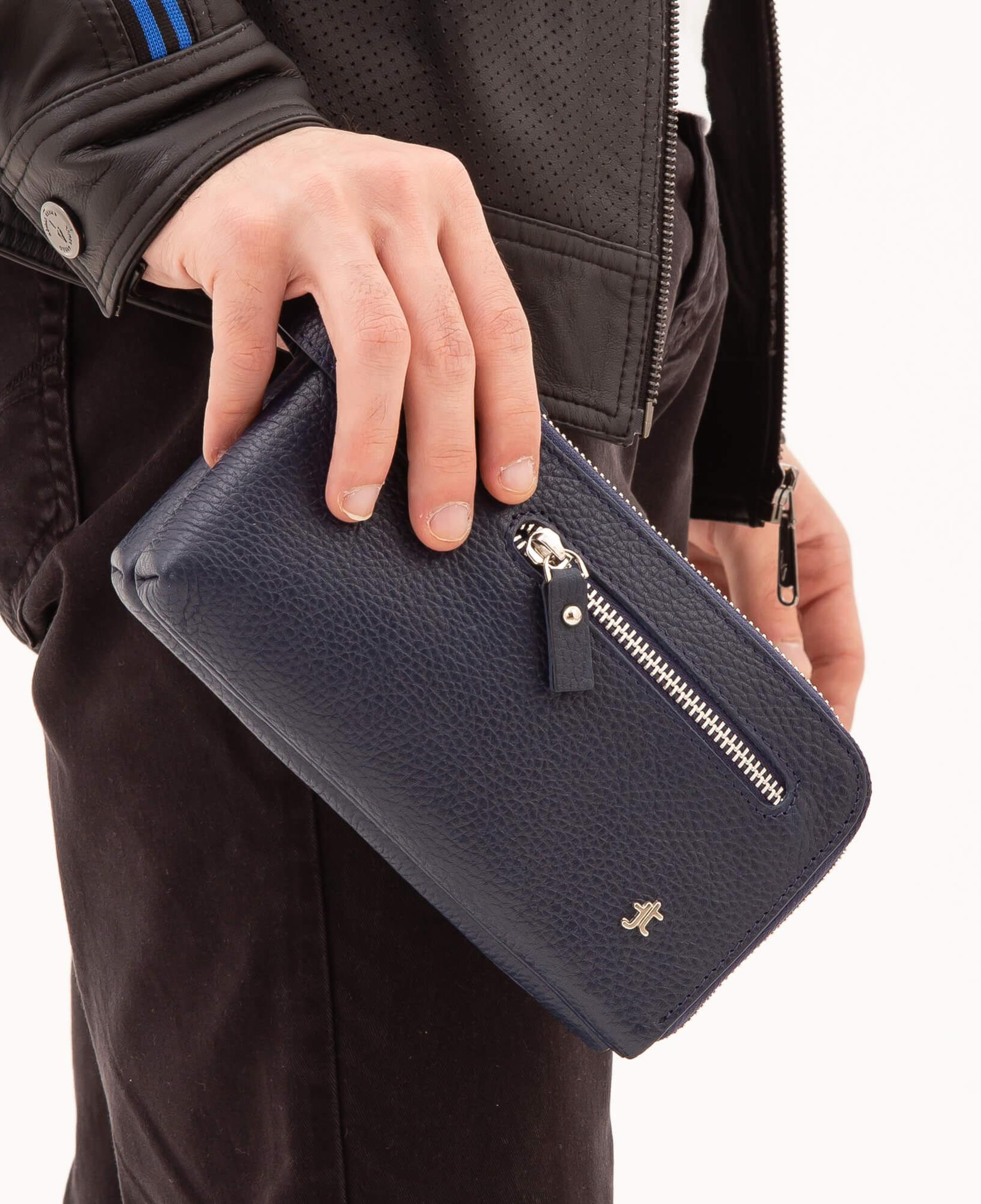 Tamer Tanca Erkek Hakiki Deri Lacivert Portföy Çanta