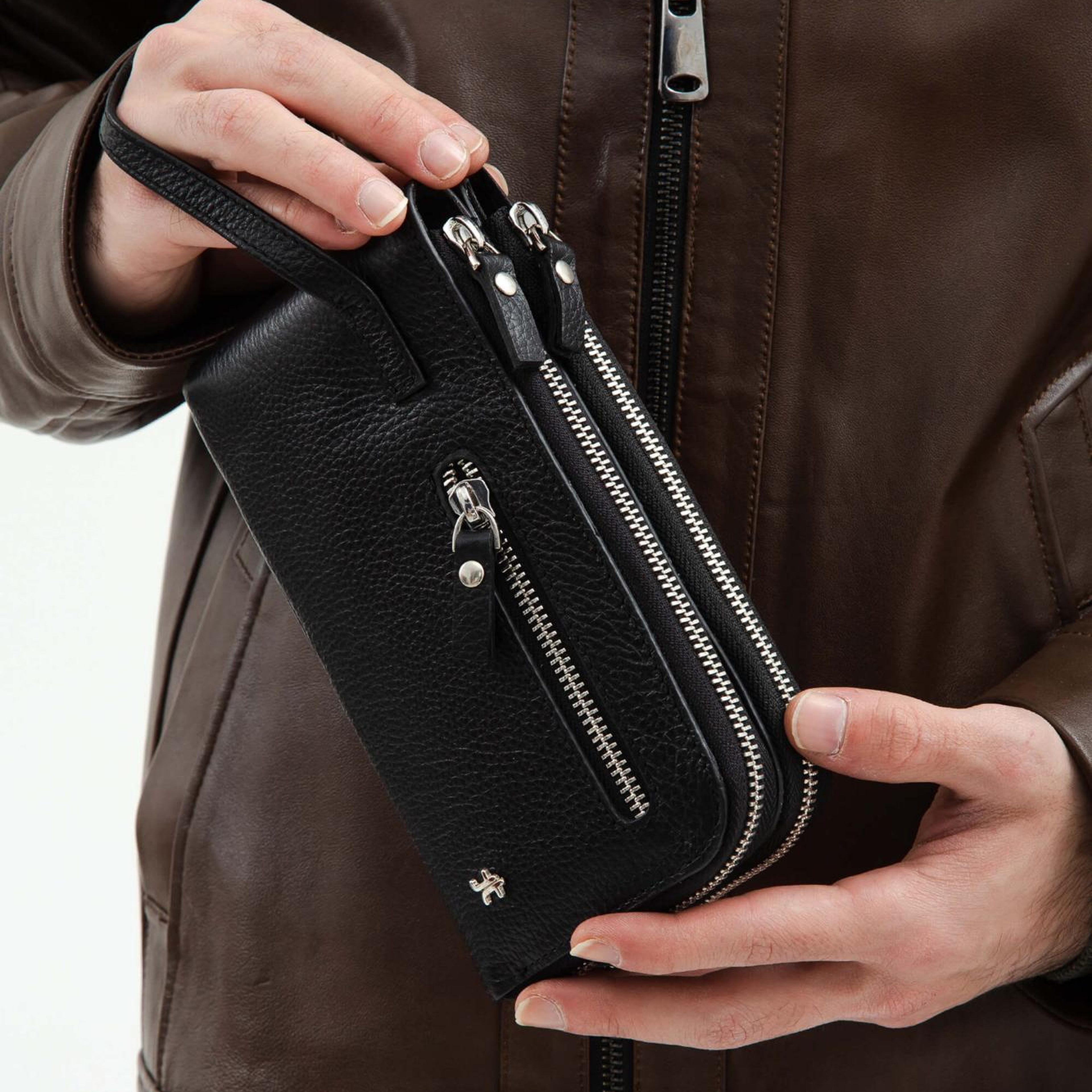 Tamer Tanca Erkek Hakiki Deri Siyah Portföy Çanta