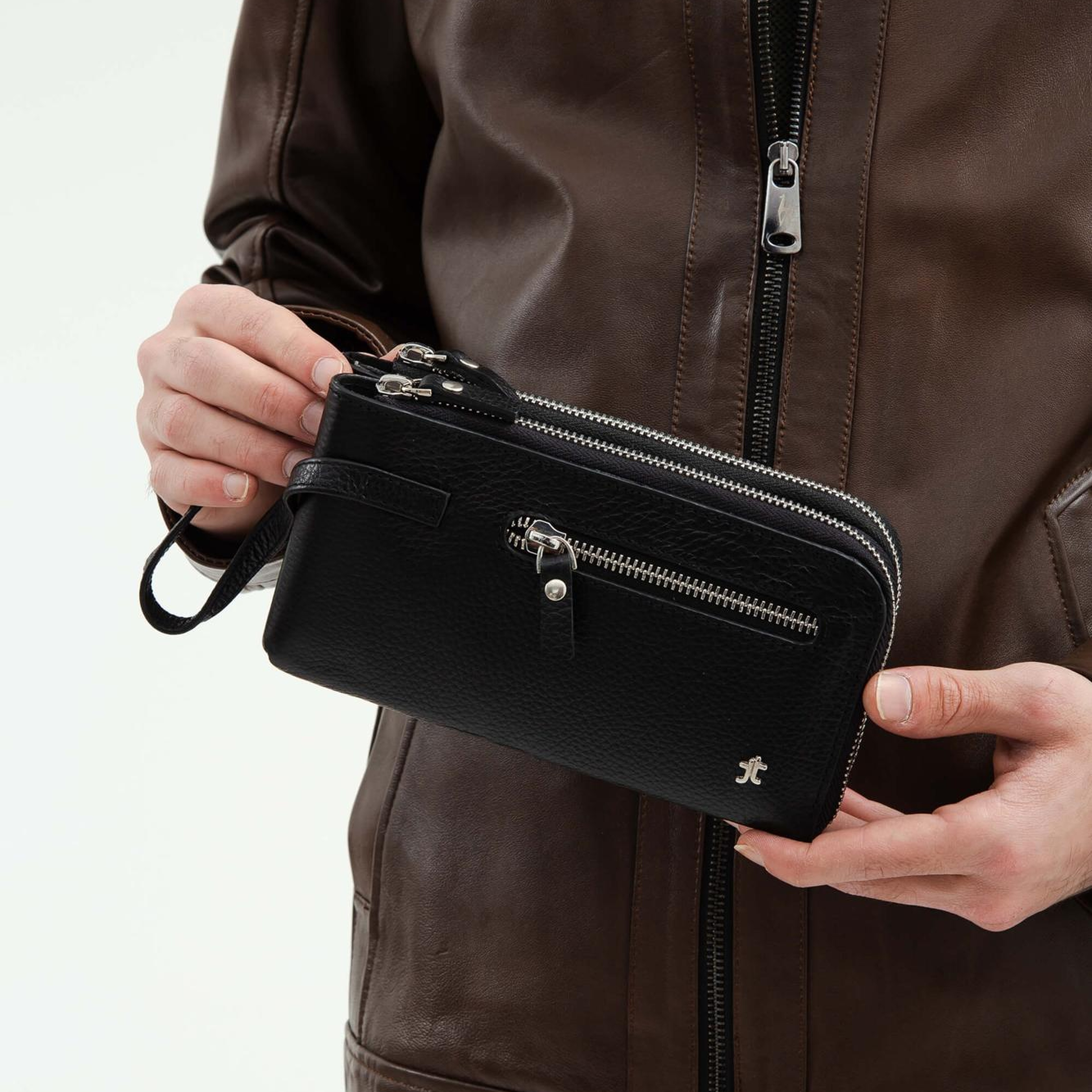 Tamer Tanca Erkek Hakiki Deri Siyah Portföy Çanta