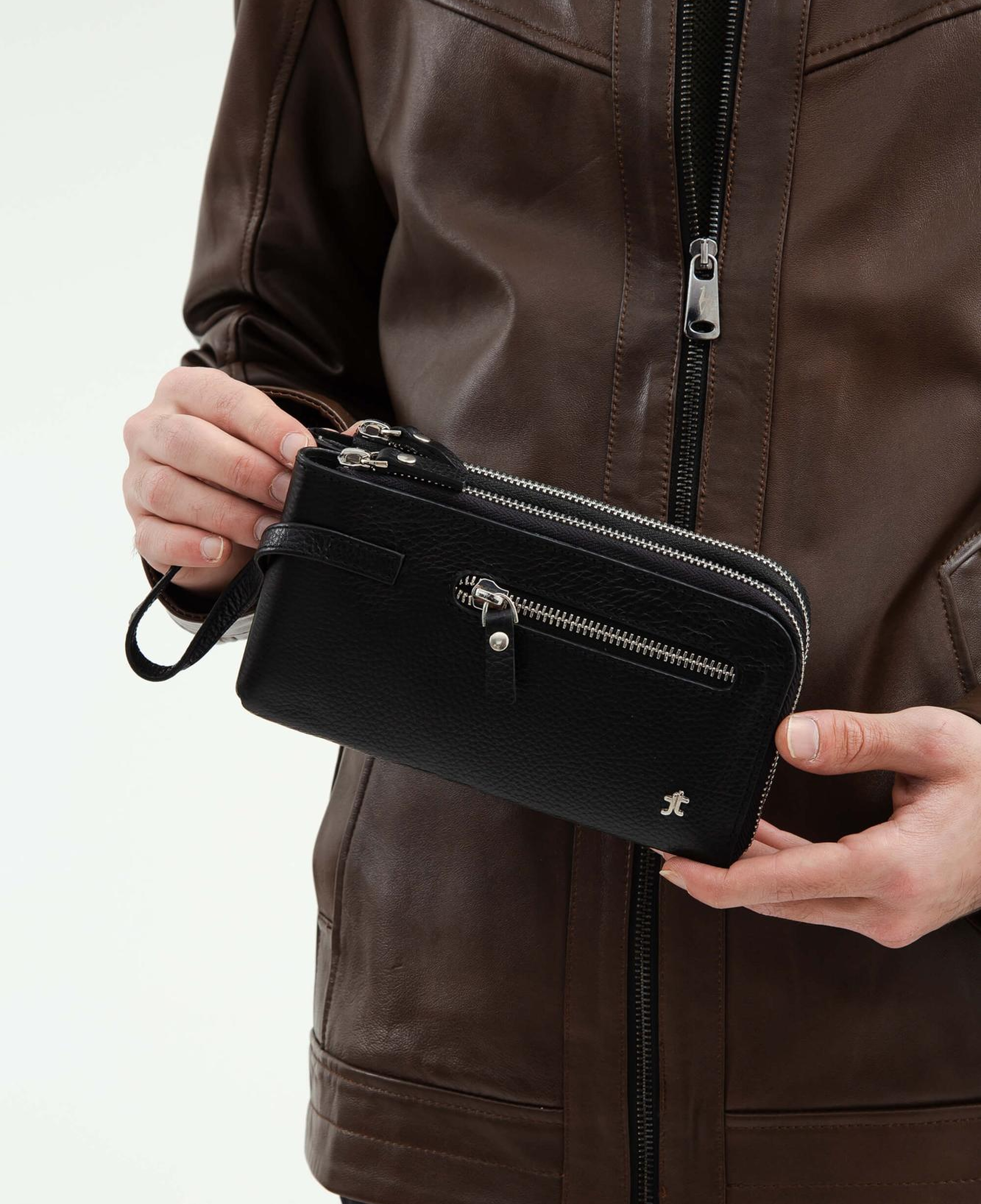 Tamer Tanca Erkek Hakiki Deri Siyah Portföy Çanta