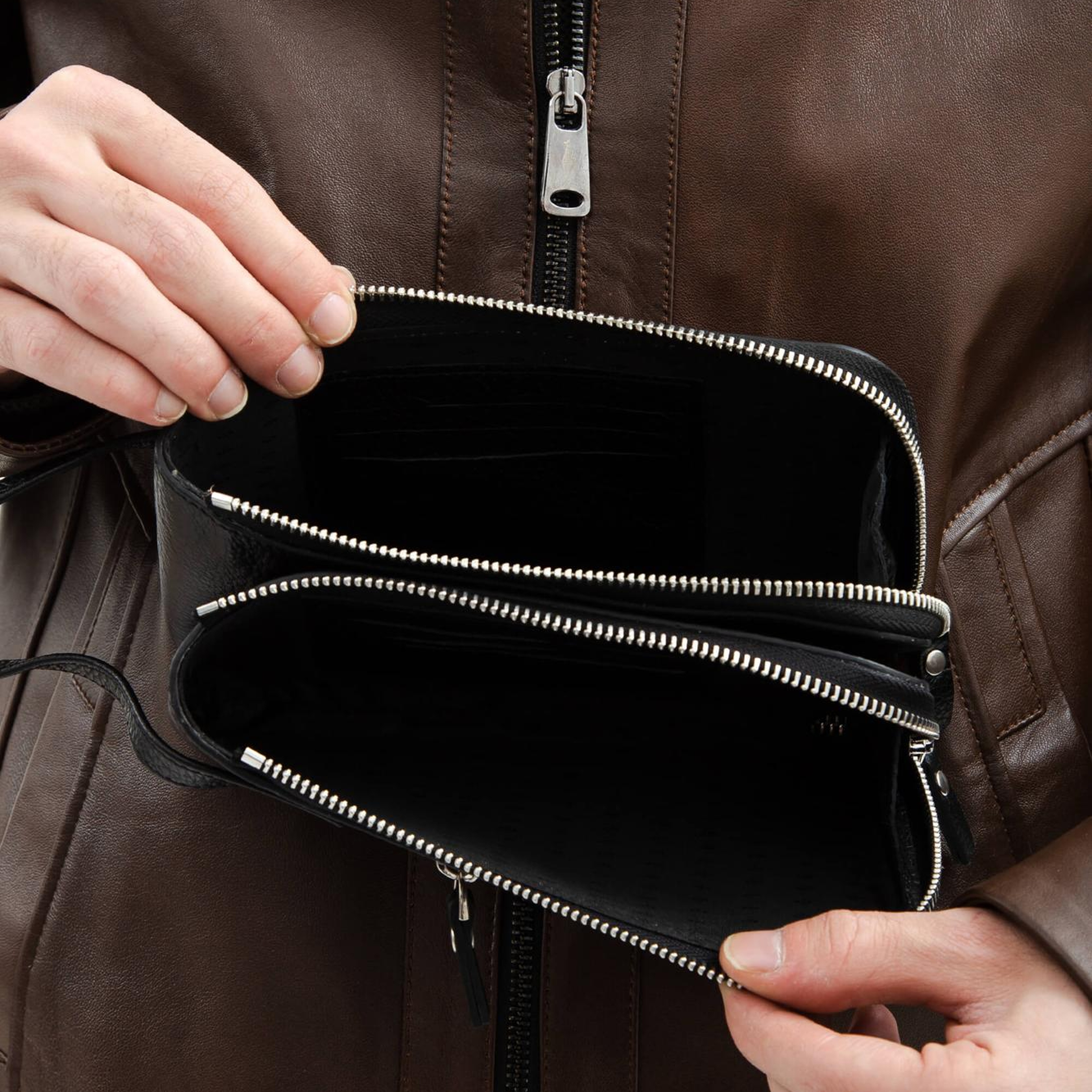 Tamer Tanca Erkek Hakiki Deri Siyah Portföy Çanta