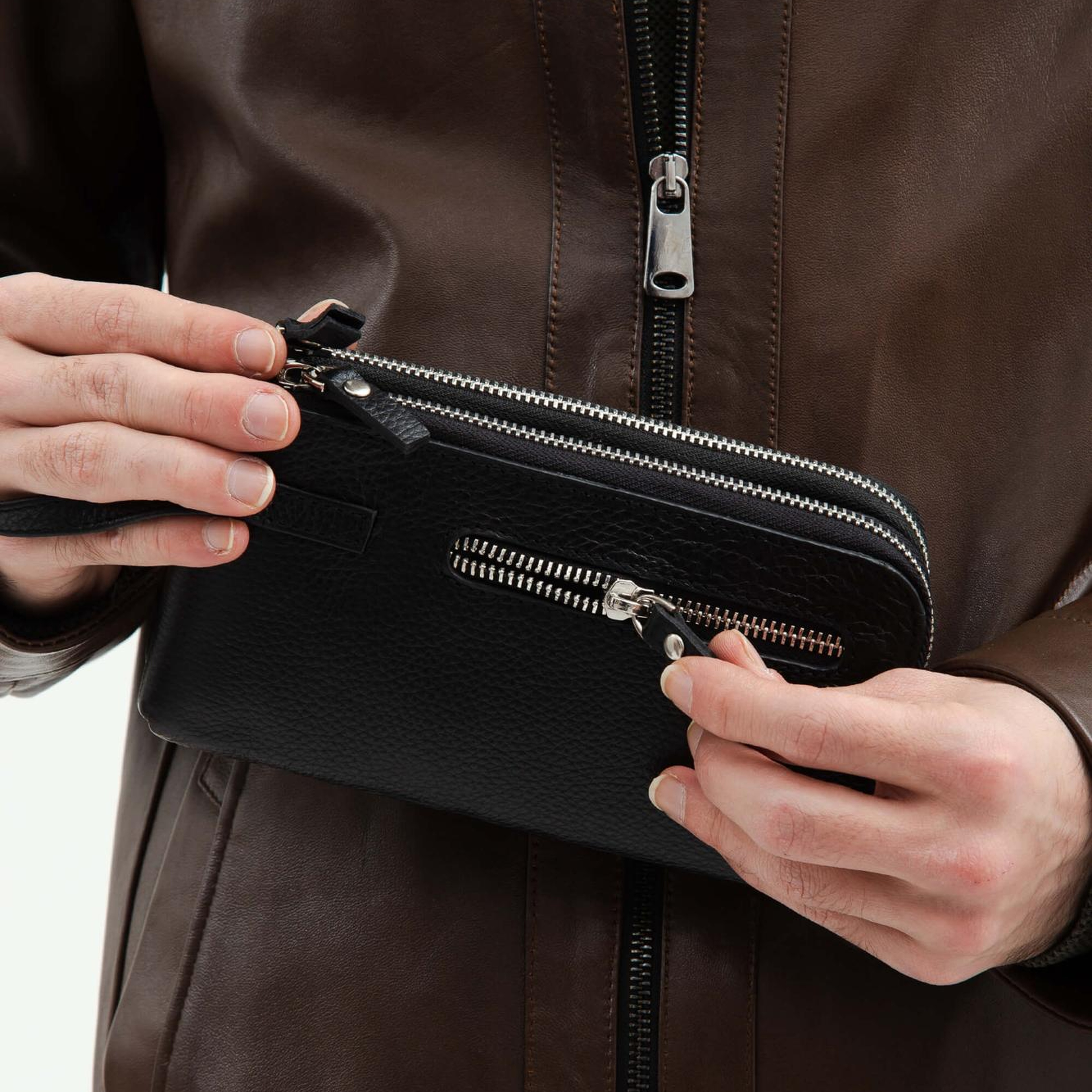 Tamer Tanca Erkek Hakiki Deri Siyah Portföy Çanta