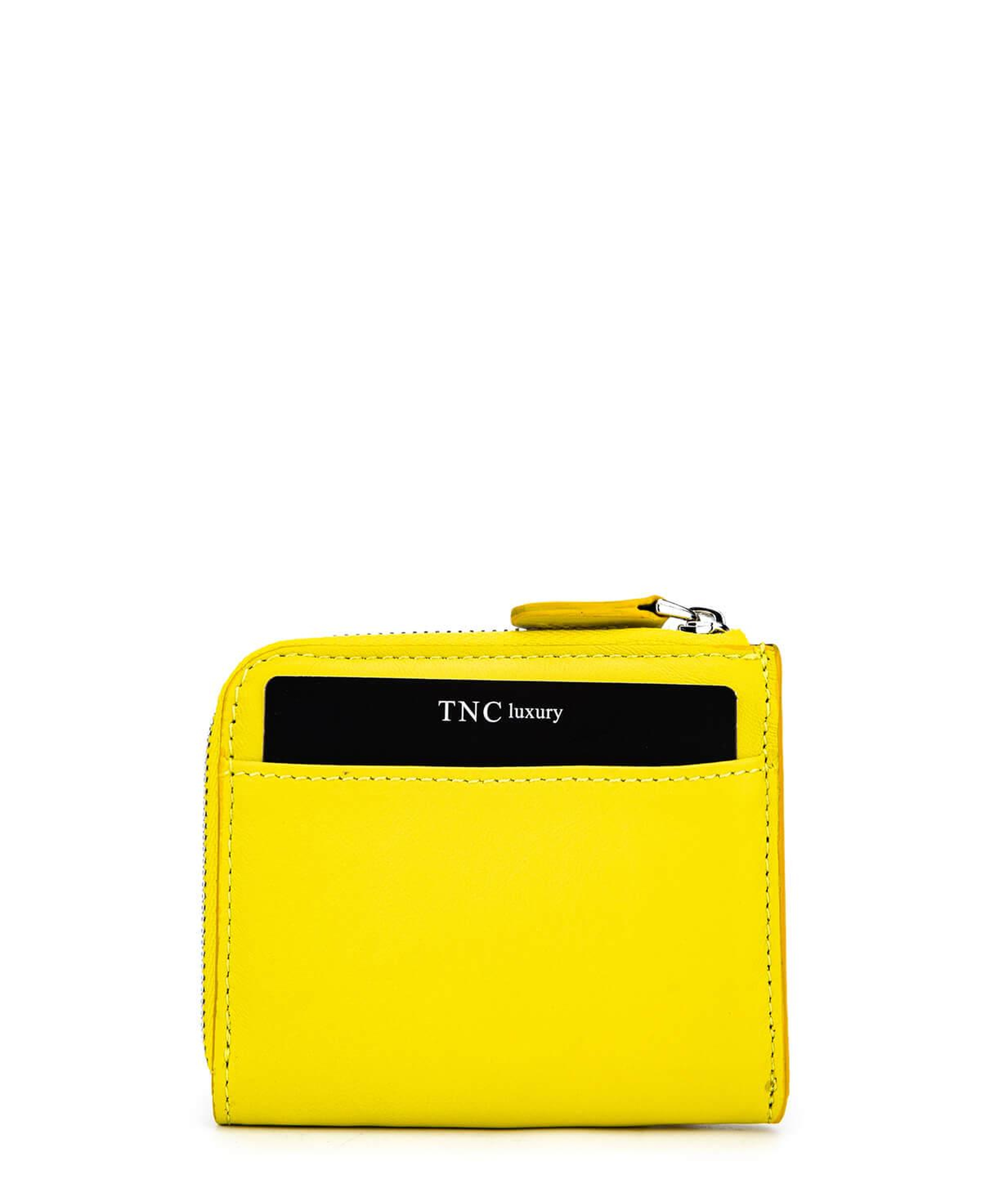 Tamer Tanca Kadın Hakiki Deri Sarı Kartlık