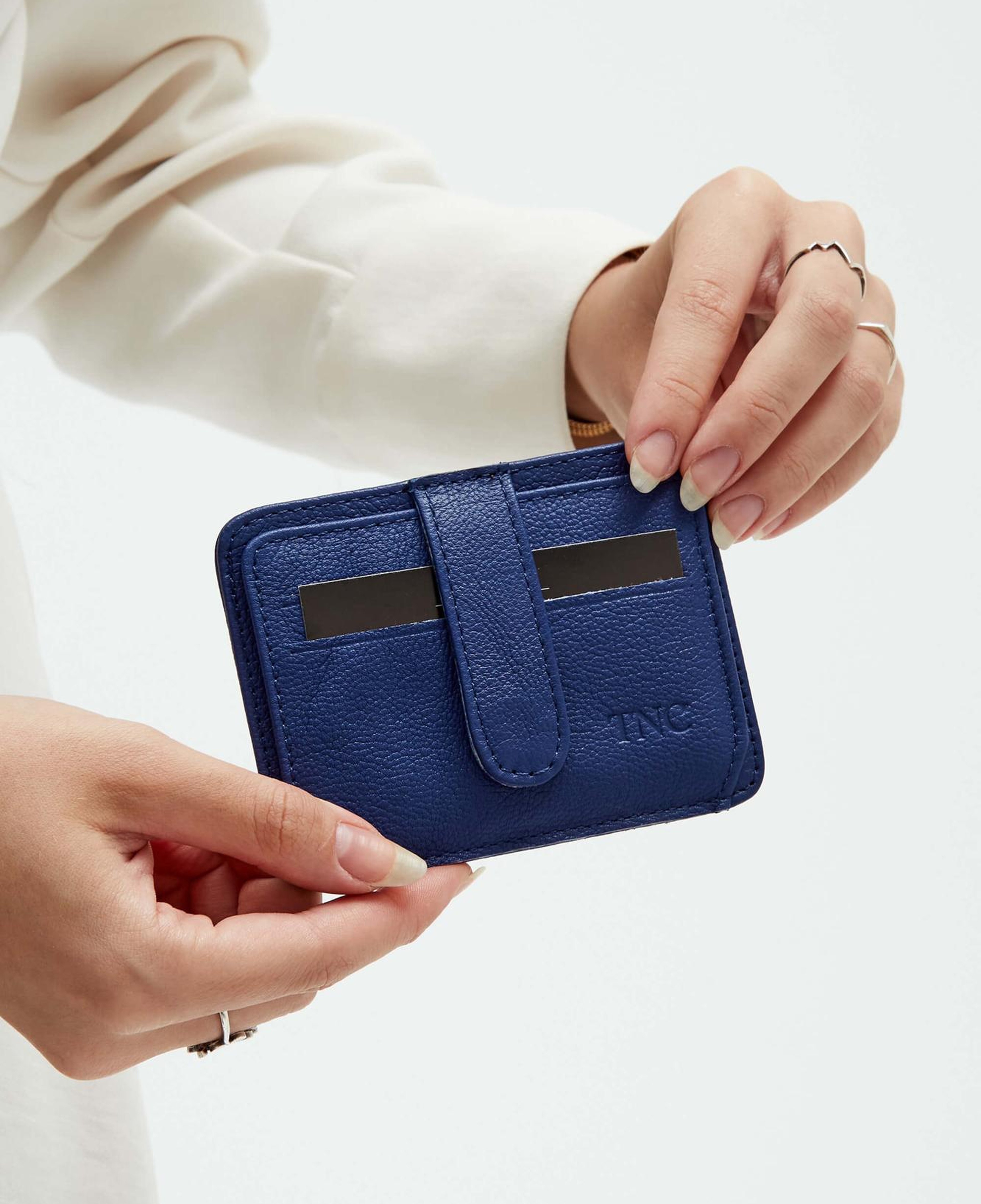 Tamer Tanca Unisex Hakiki Deri Lacivert Kartlık