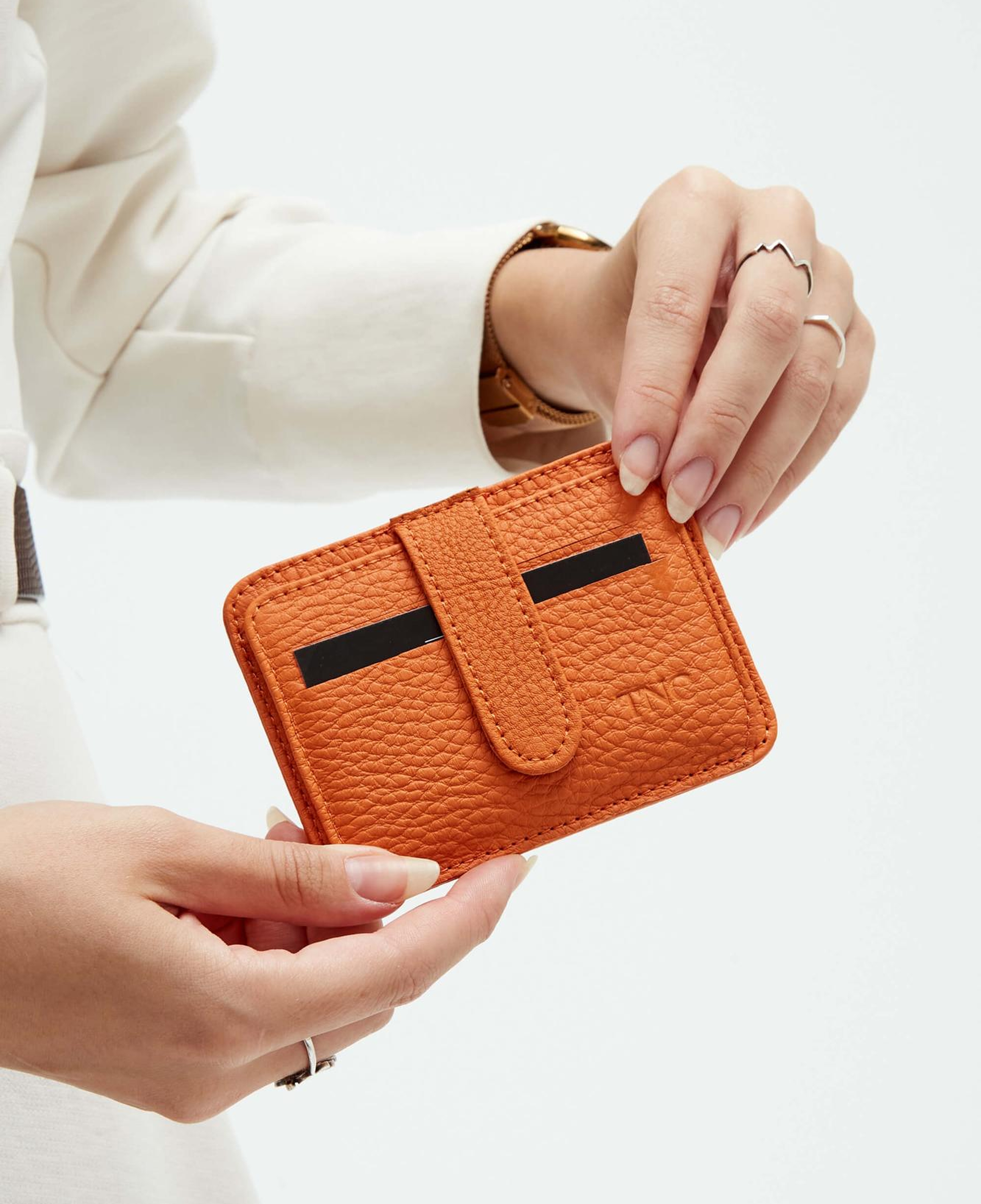 Tamer Tanca Unisex Hakiki Deri Turuncu Kartlık