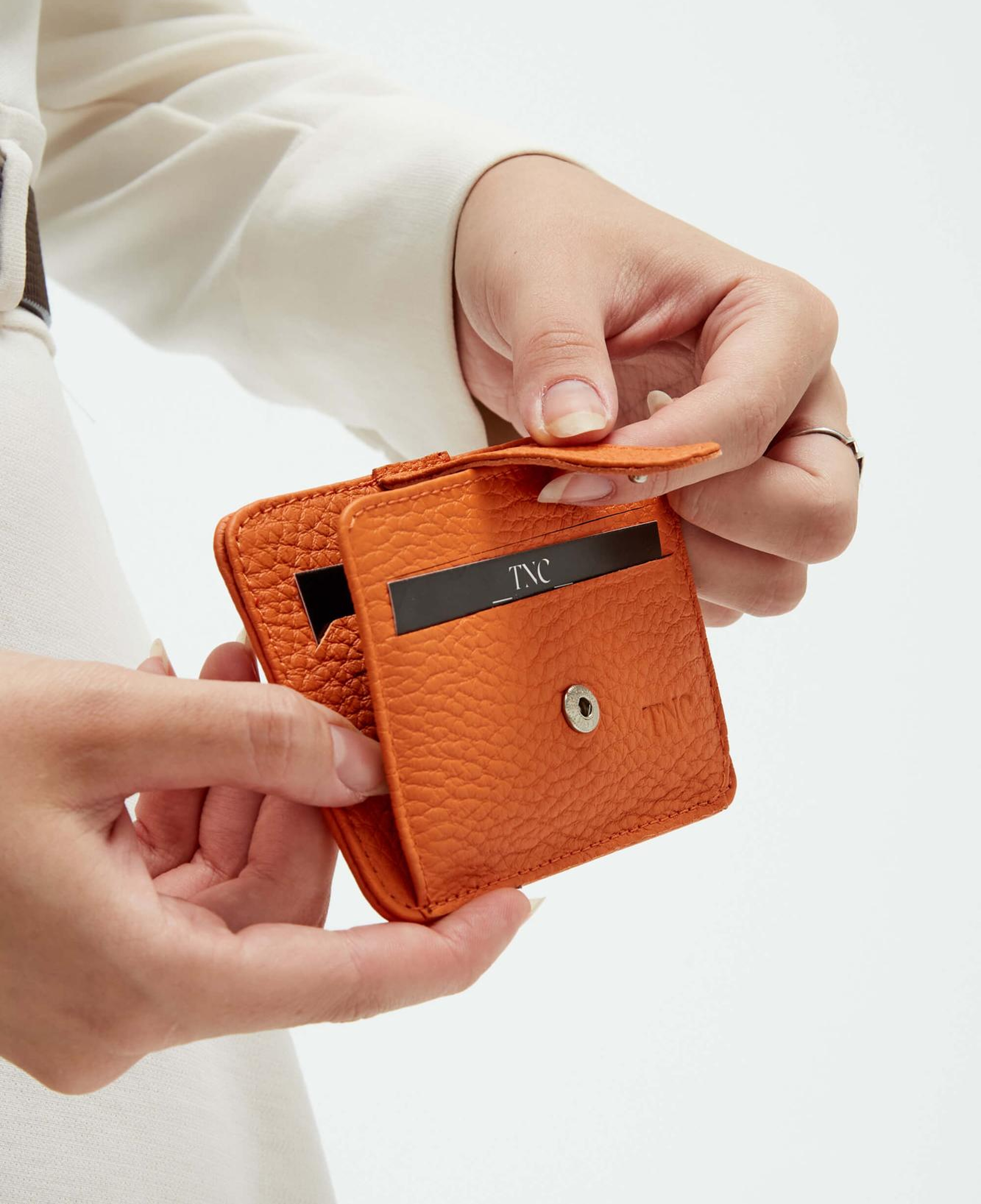 Tamer Tanca Unisex Hakiki Deri Turuncu Kartlık