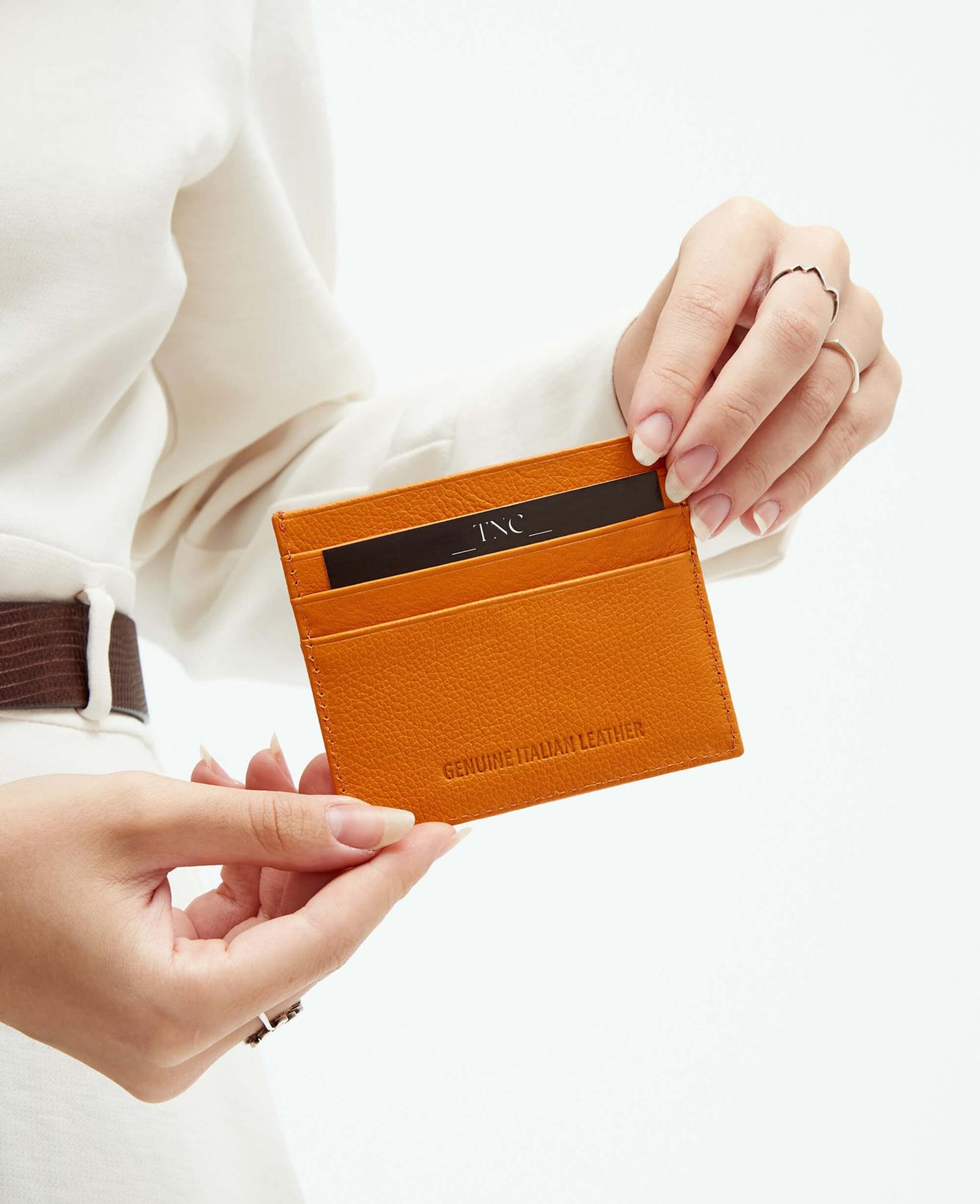 Tamer Tanca Unisex Hakiki Deri Hardal Kartlık