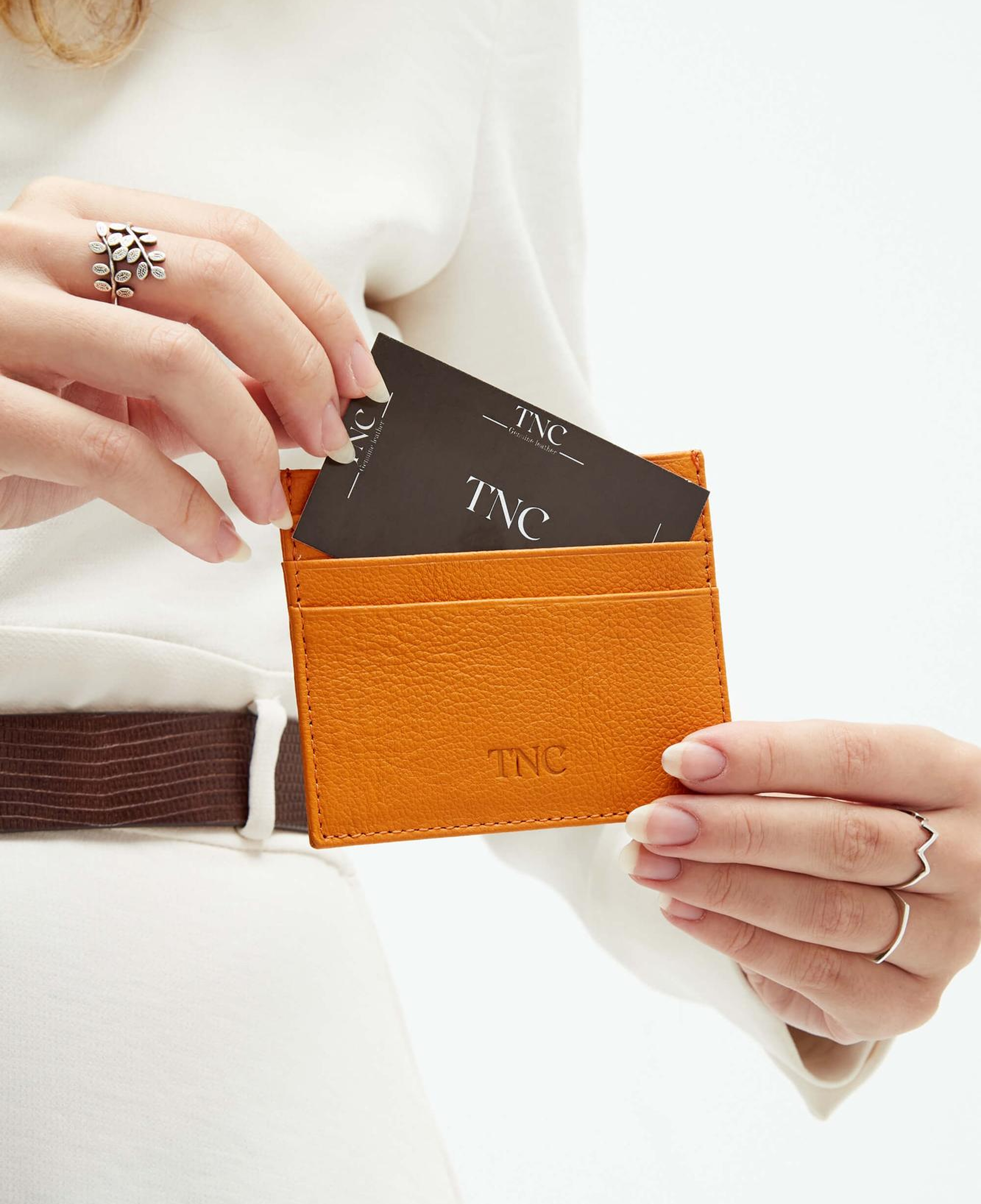 Tamer Tanca Unisex Hakiki Deri Hardal Kartlık