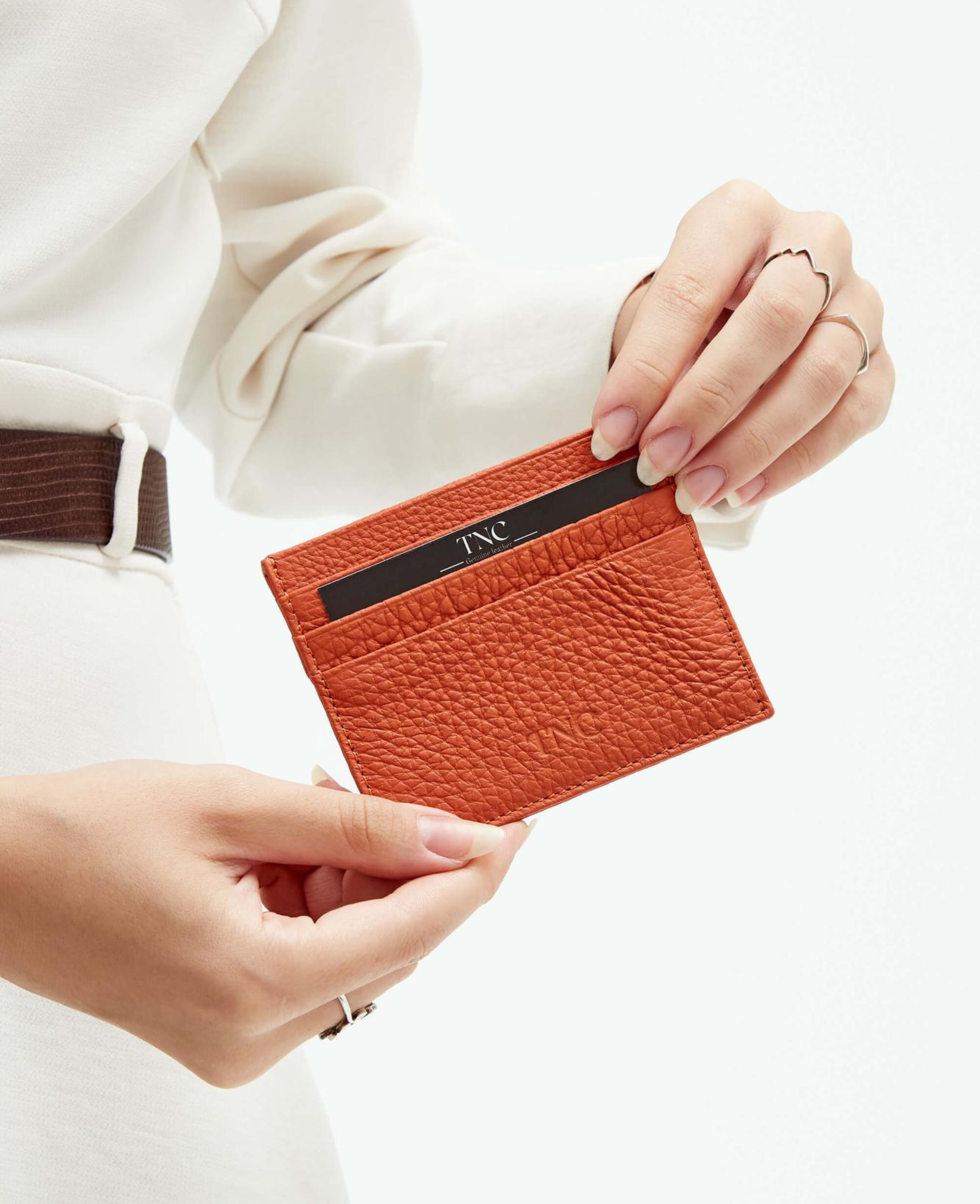 Tamer Tanca Unisex Hakiki Deri Kiremit Kartlık