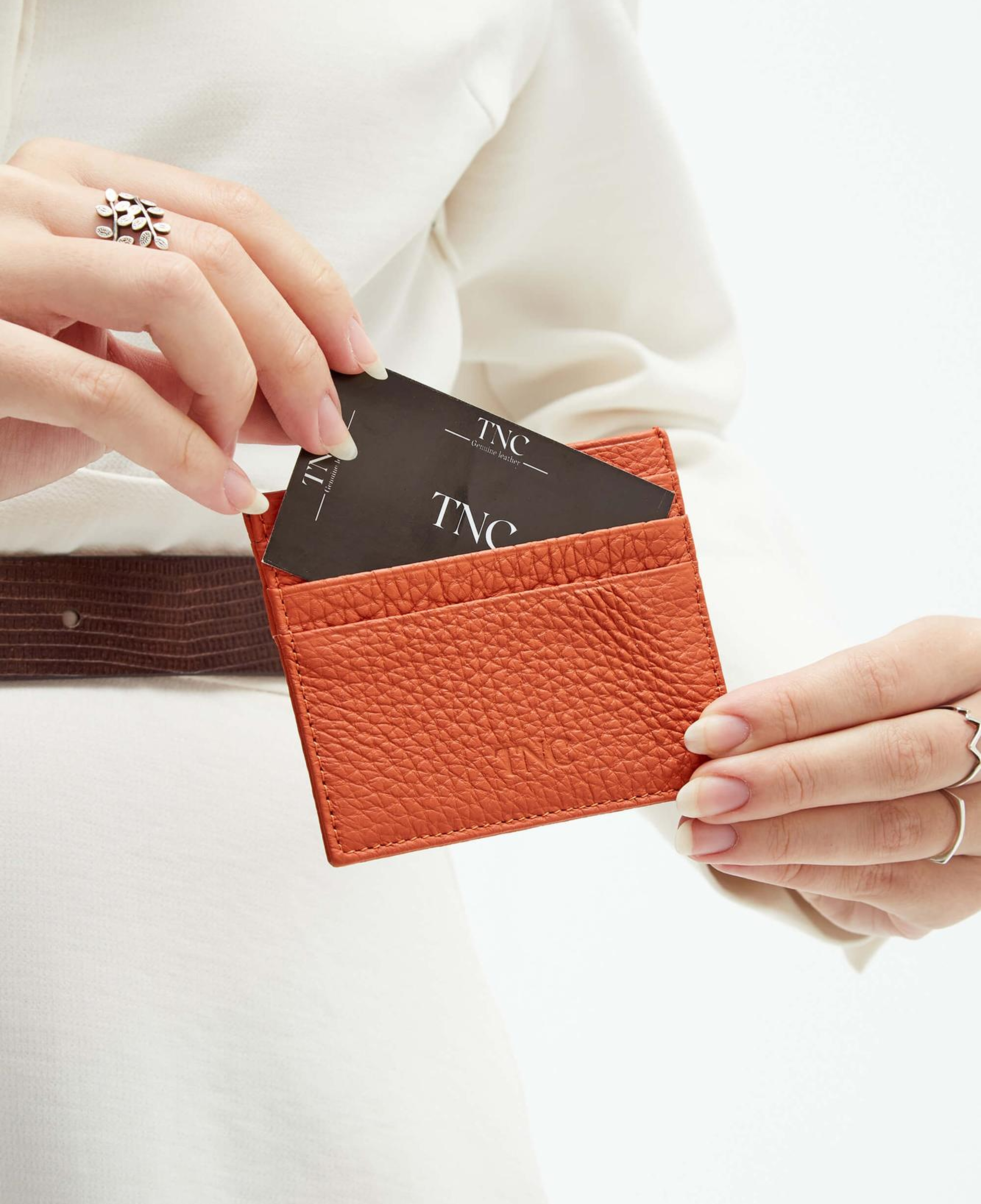 Tamer Tanca Unisex Hakiki Deri Kiremit Kartlık