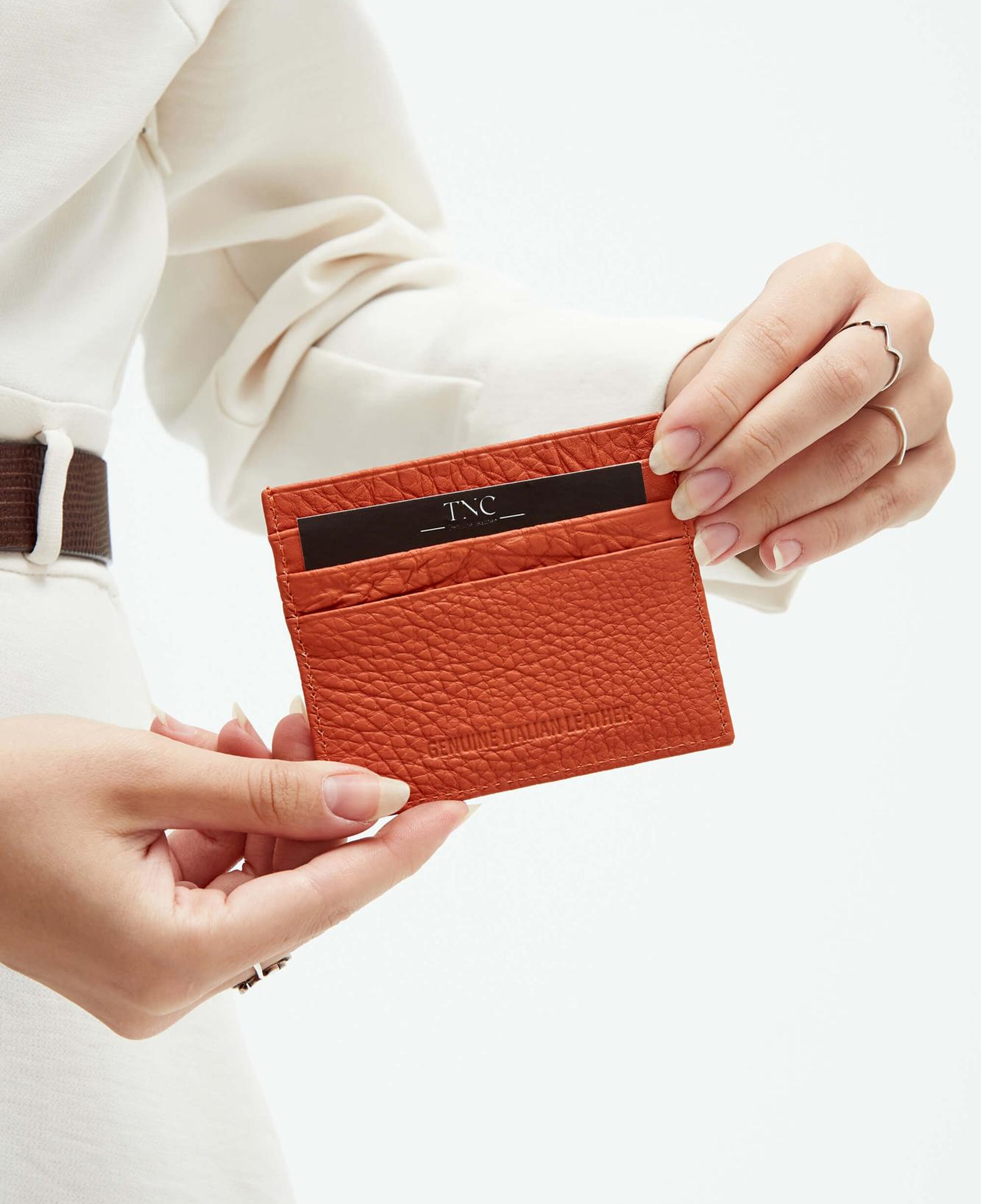 Tamer Tanca Unisex Hakiki Deri Kiremit Kartlık