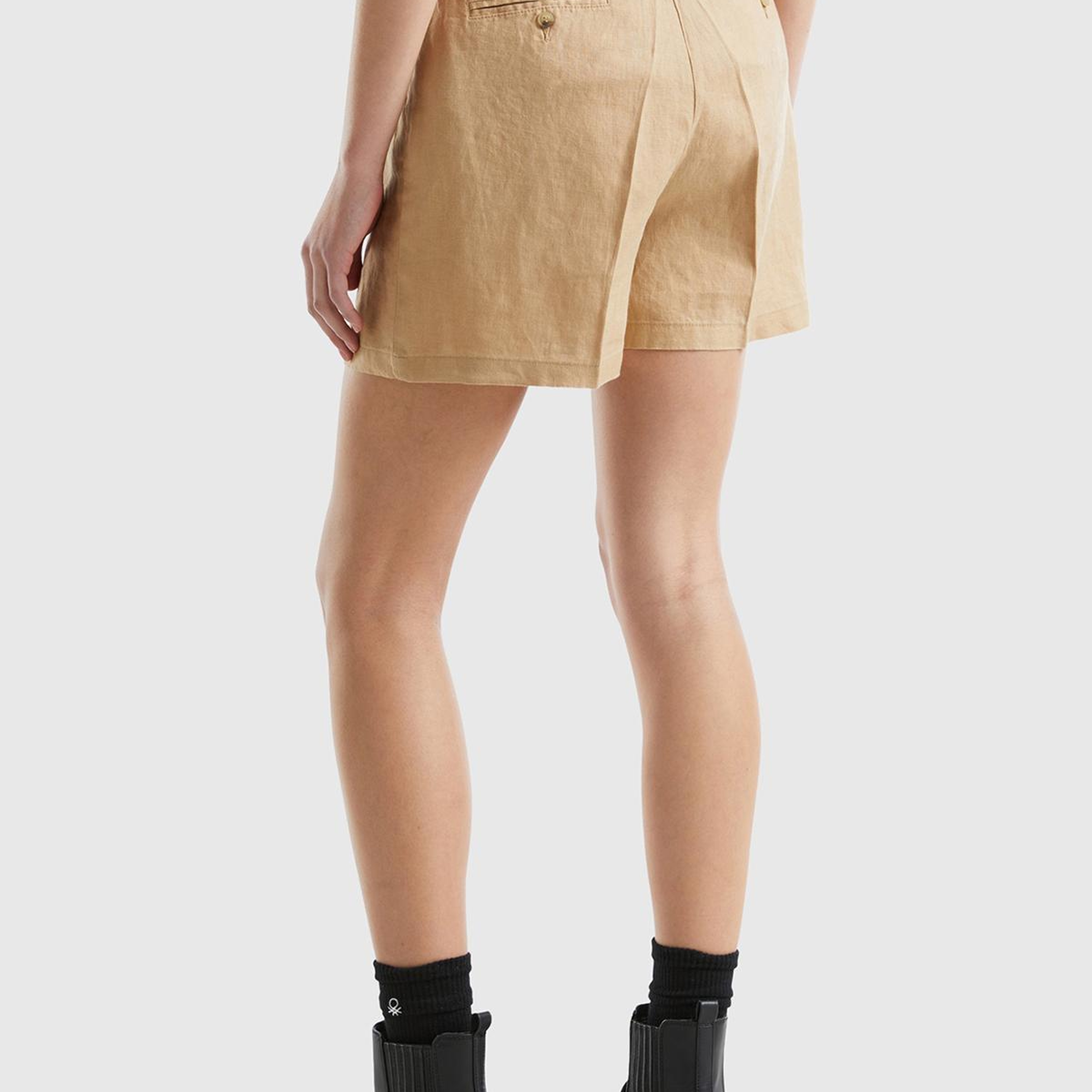 Kadın Taba %100 Keten Kısa Şort