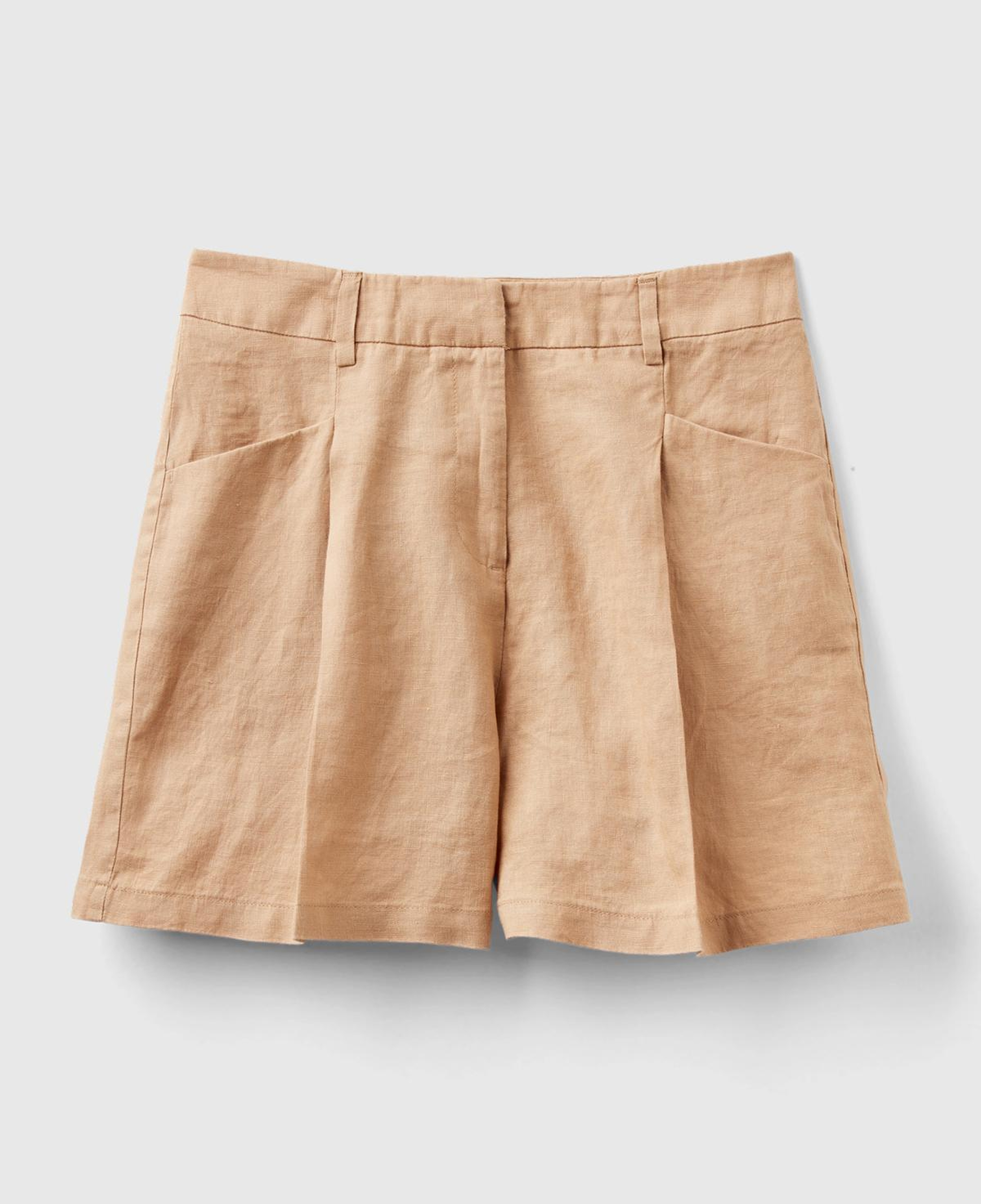 Kadın Taba %100 Keten Kısa Şort