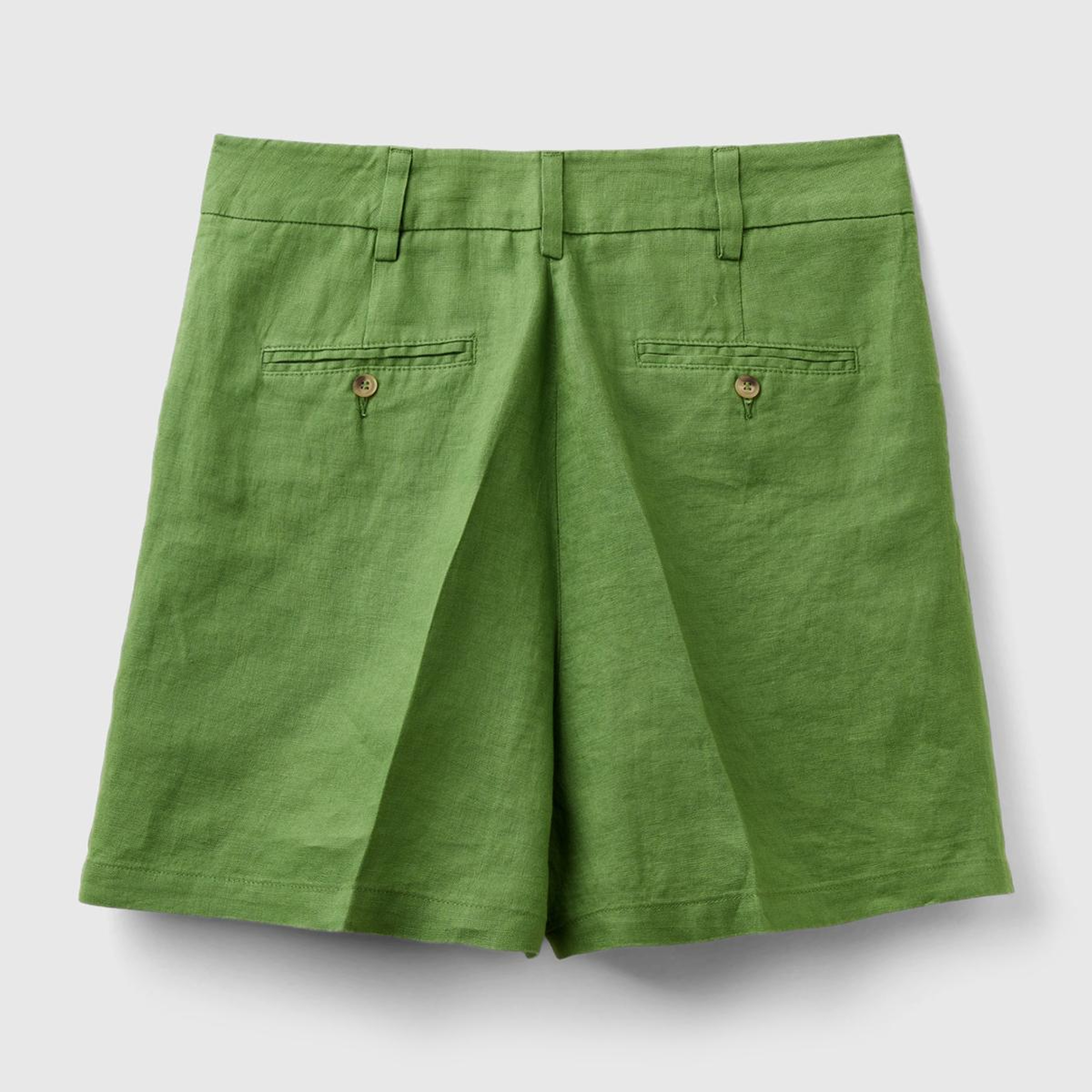 Kadın Soluk Yeşil %100 Keten Kısa Şort