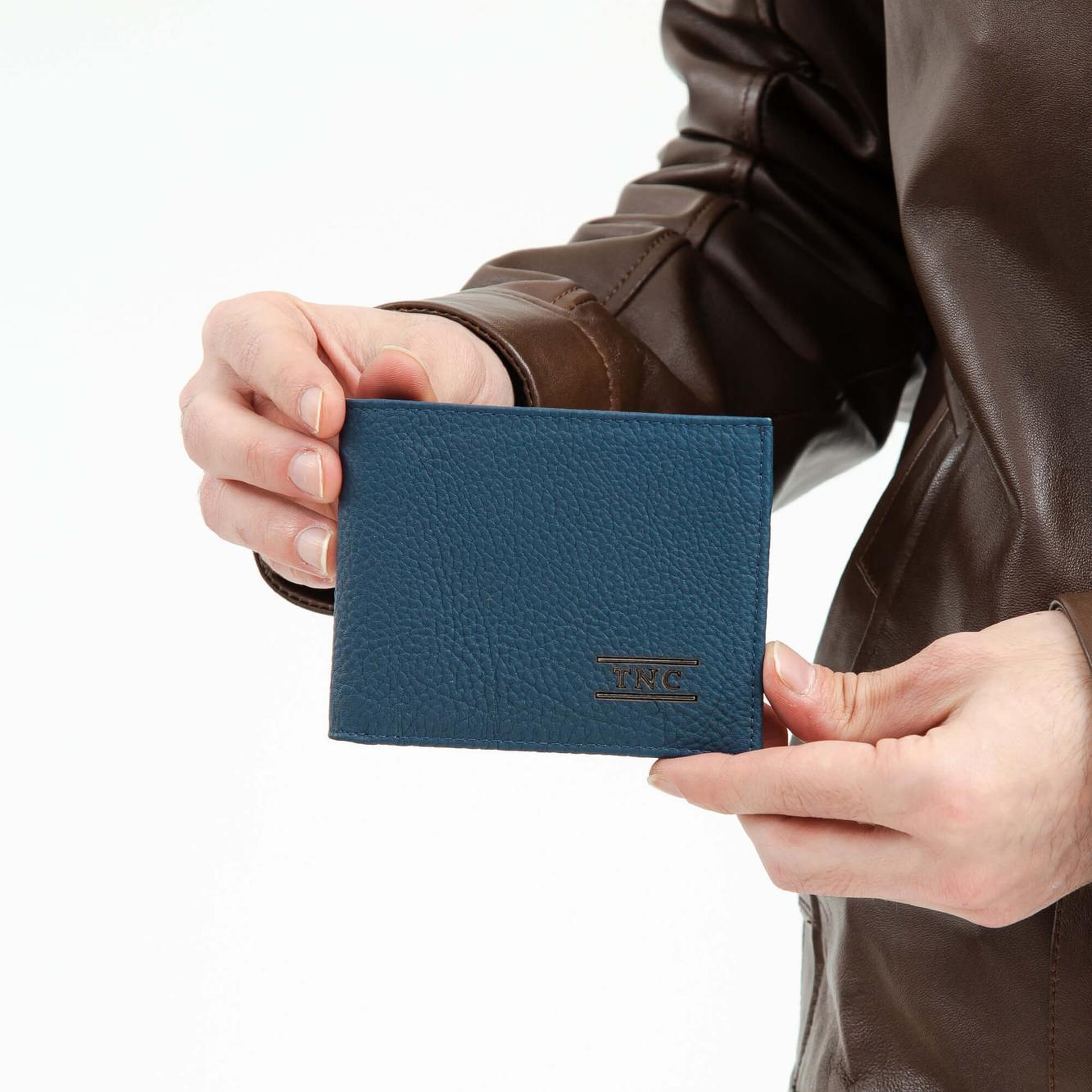 Tamer Tanca Erkek Hakiki Deri Lacivert Cüzdan Cuzdan