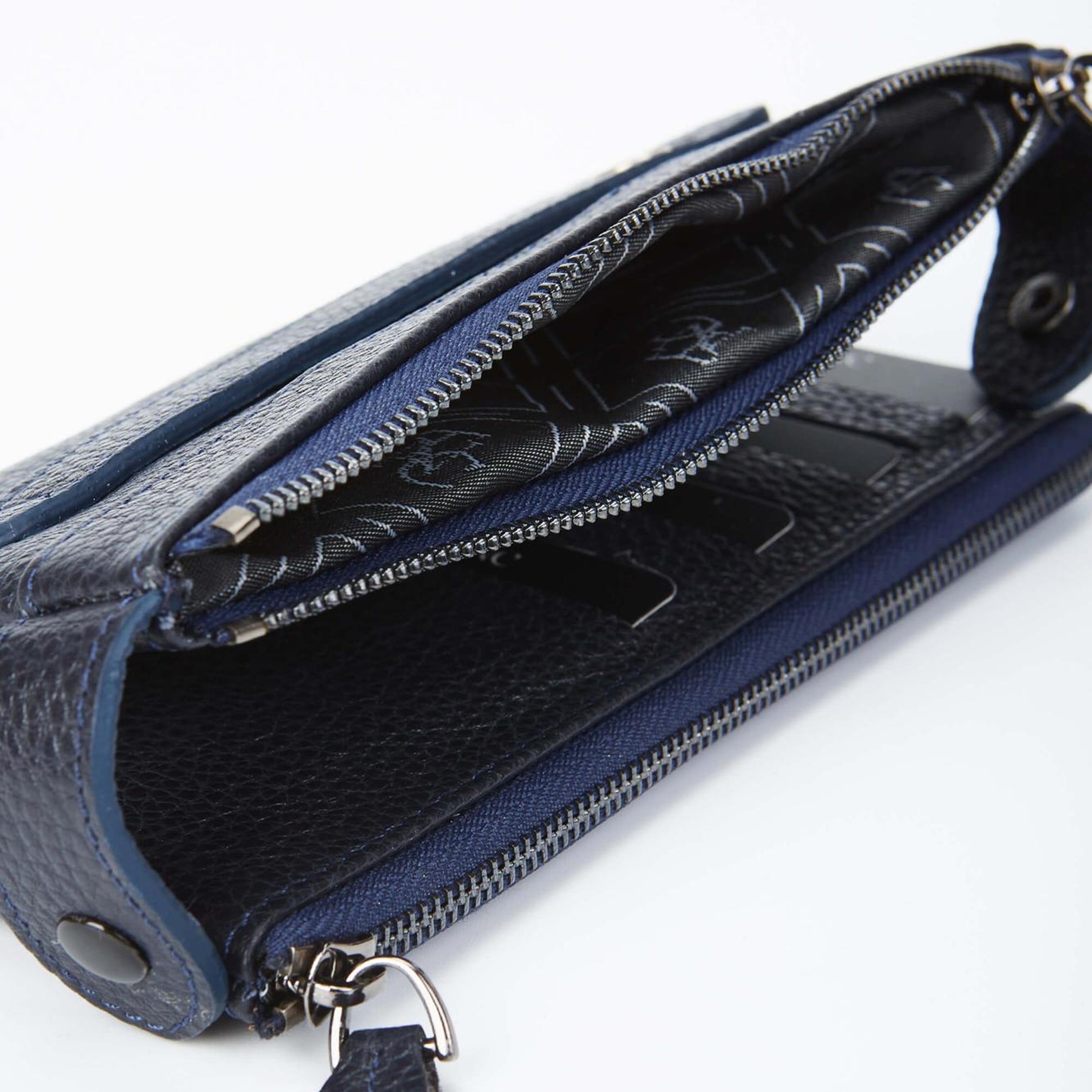 Tamer Tanca Erkek Hakiki Deri Lacivert El Çantası