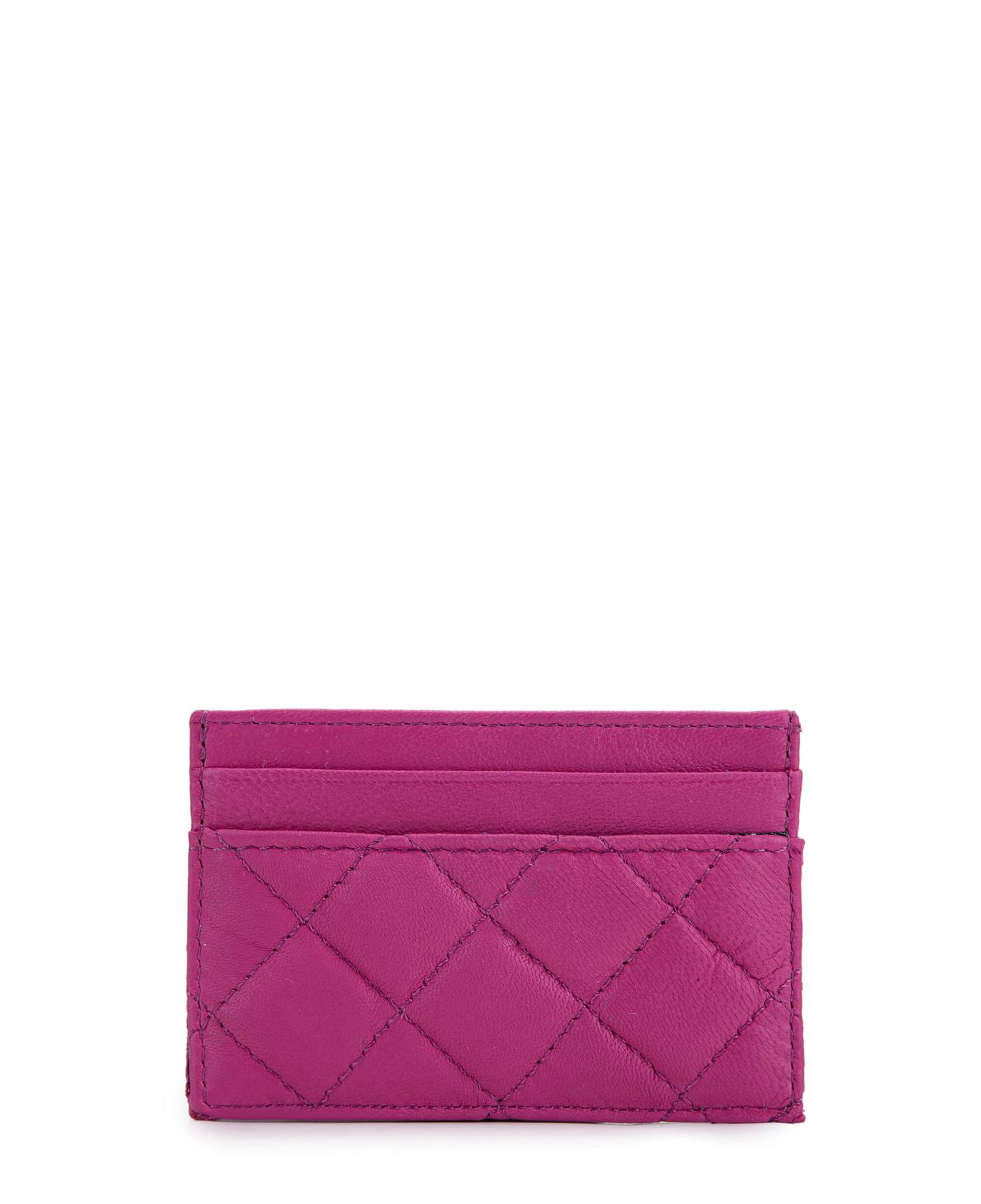 Tamer Tanca Unisex Hakiki Deri Fuşya Kartlık