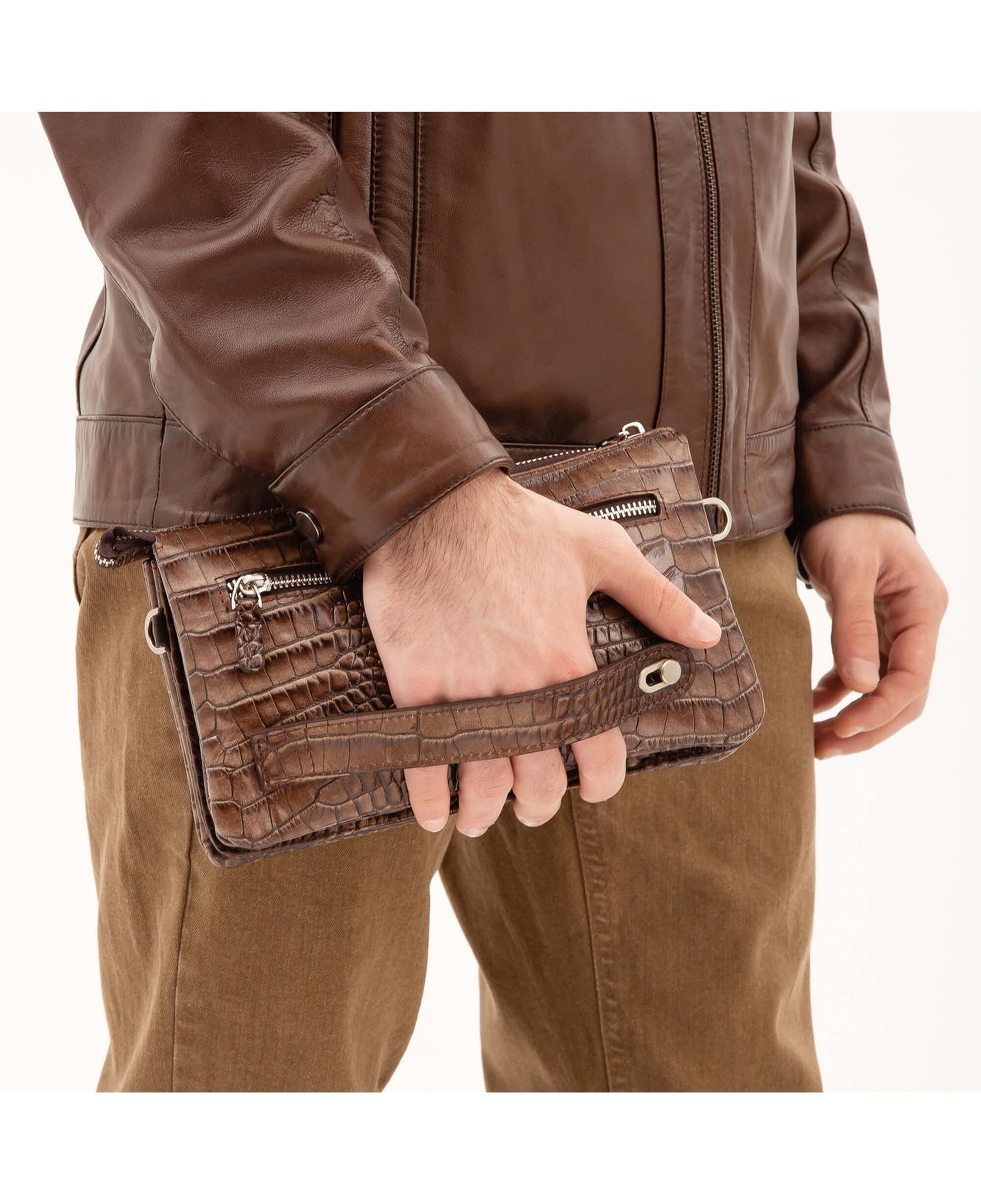 Tamer Tanca Erkek Hakiki Deri Ceviz El Çantası