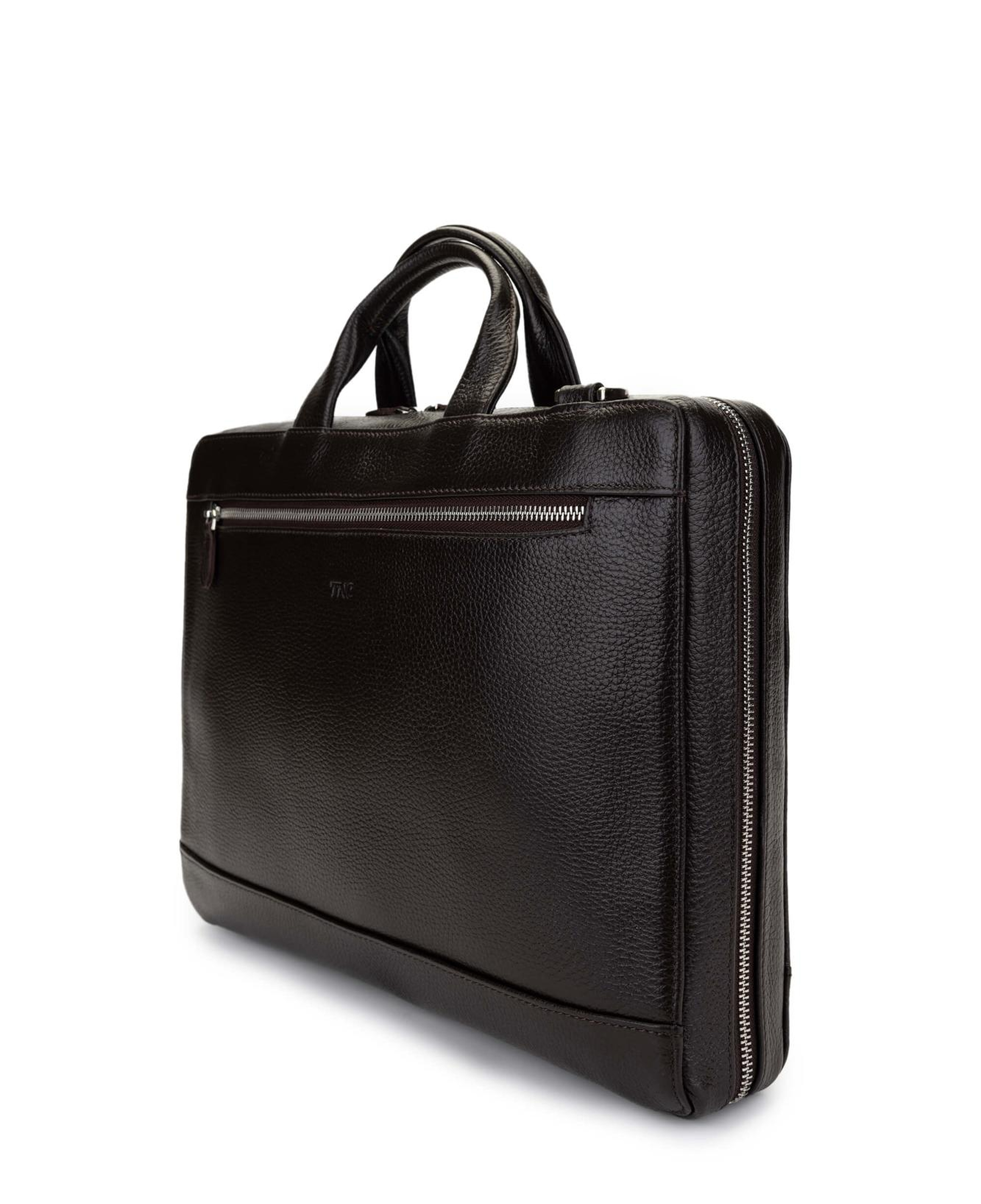 Tamer Tanca Erkek Hakiki Deri Kahverengi Evrak Çantası