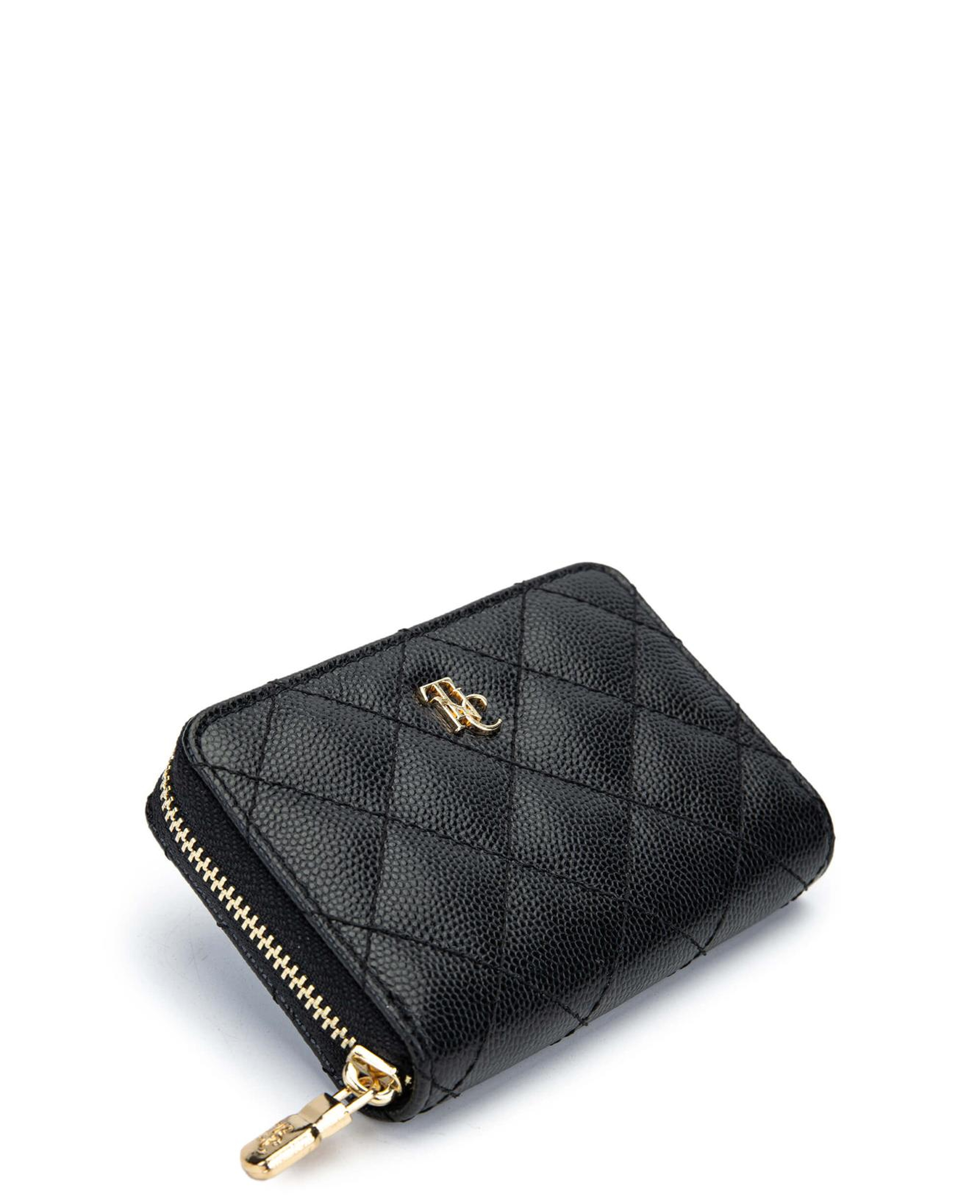 Tamer Tanca Unisex Hakiki Deri Siyah Havyar Cüzdan Cuzdan