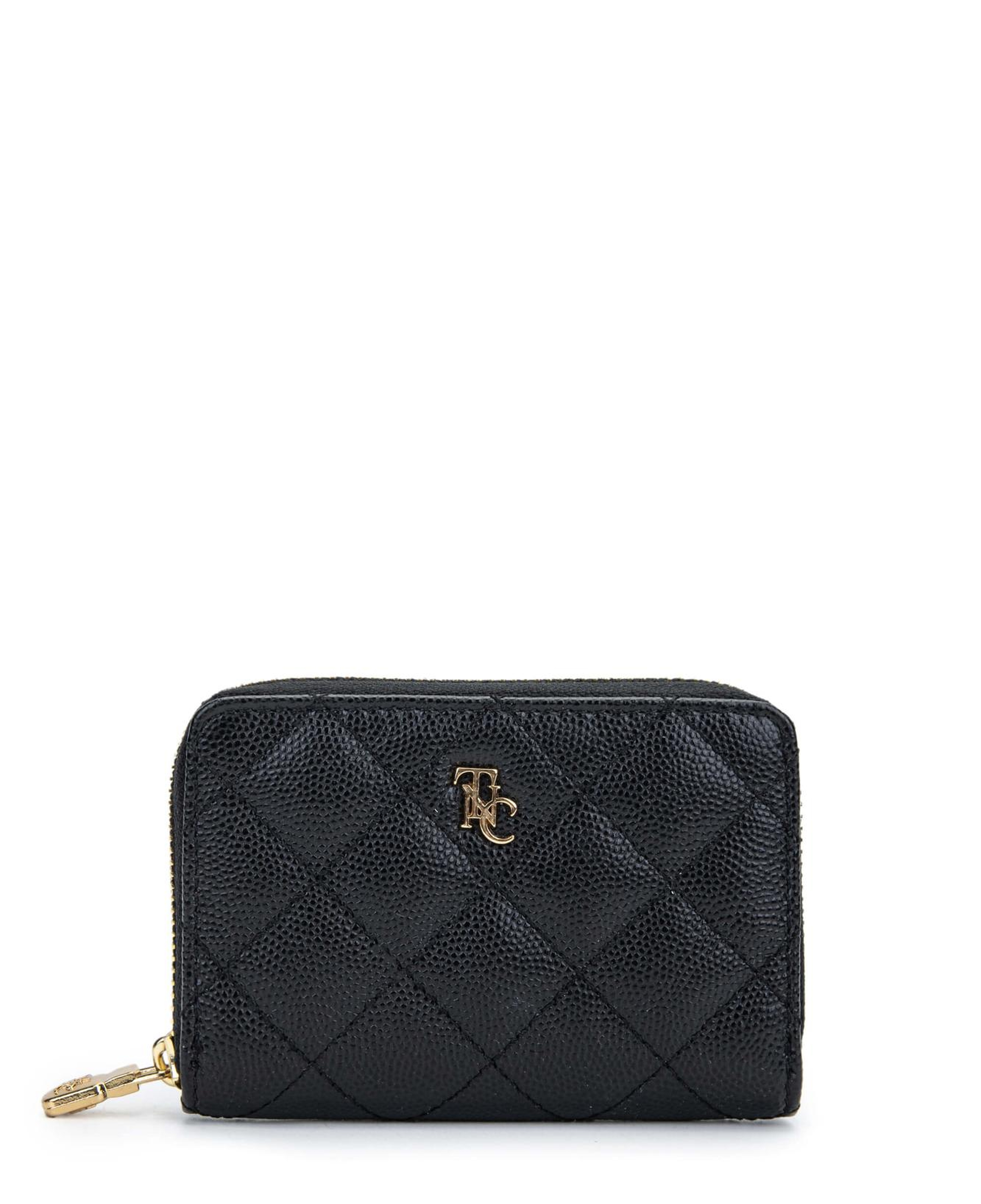 Tamer Tanca Unisex Hakiki Deri Siyah Havyar Cüzdan Cuzdan