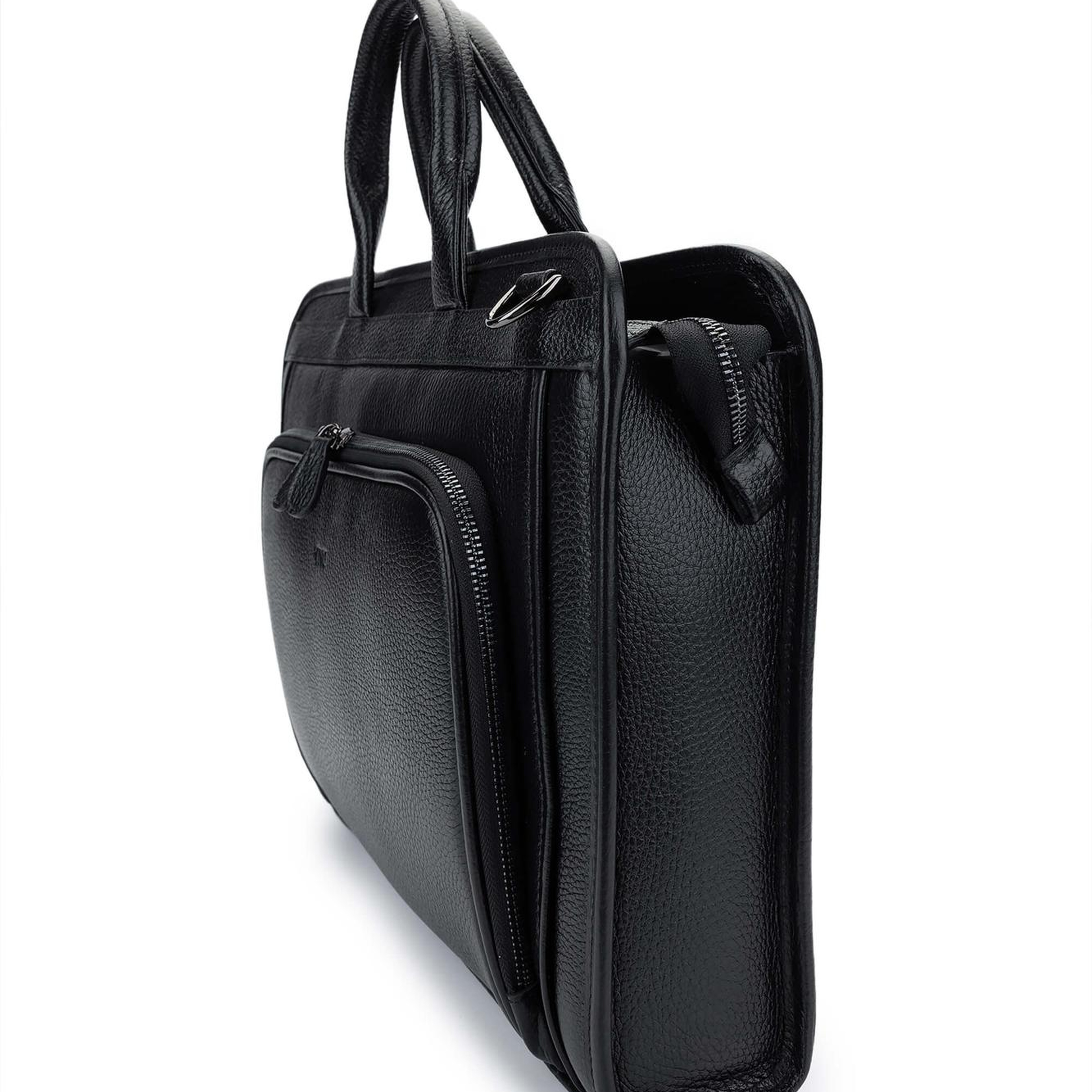 Tamer Tanca Erkek Hakiki Deri Siyah Floter Evrak Çantası