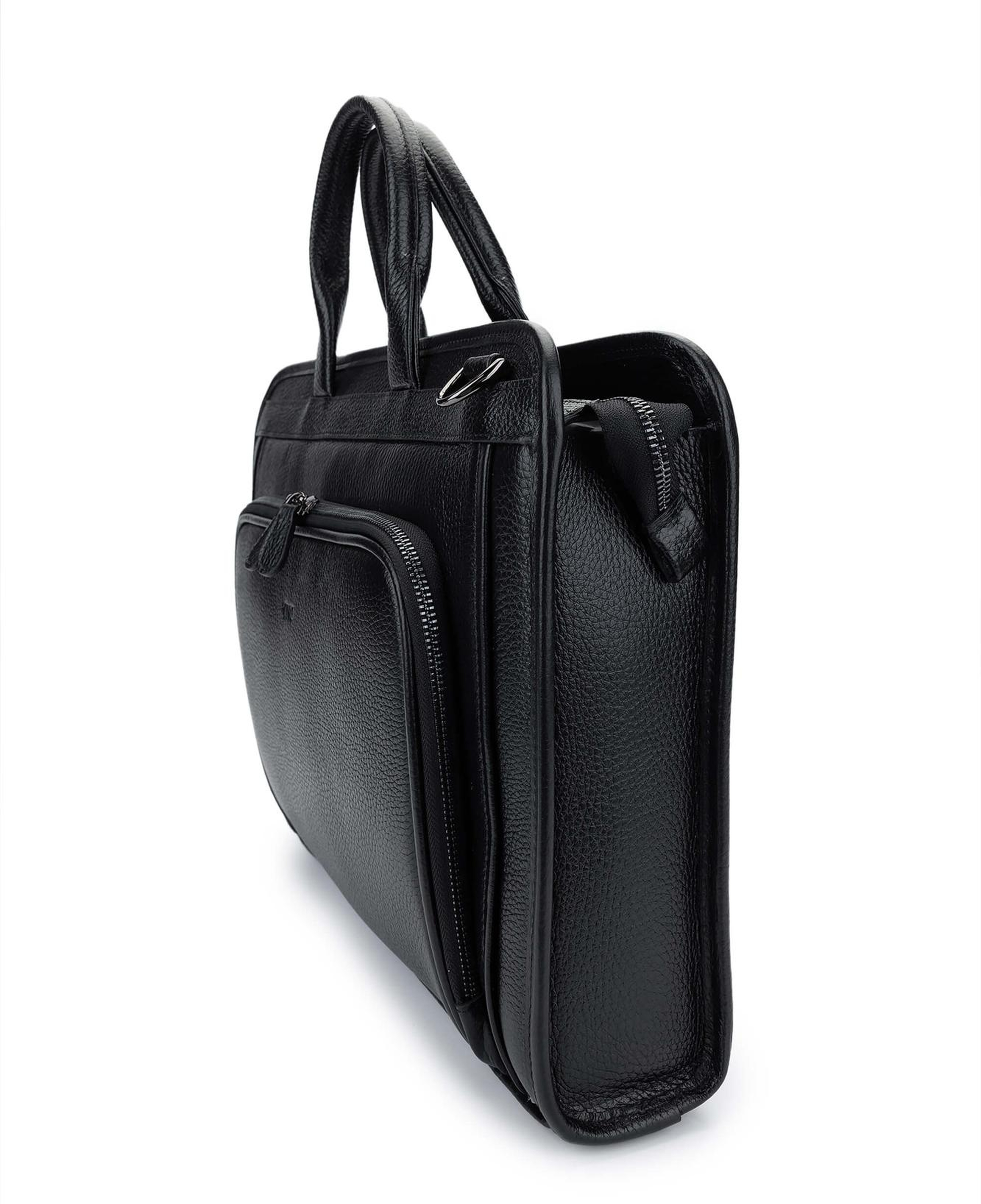 Tamer Tanca Erkek Hakiki Deri Siyah Floter Evrak Çantası