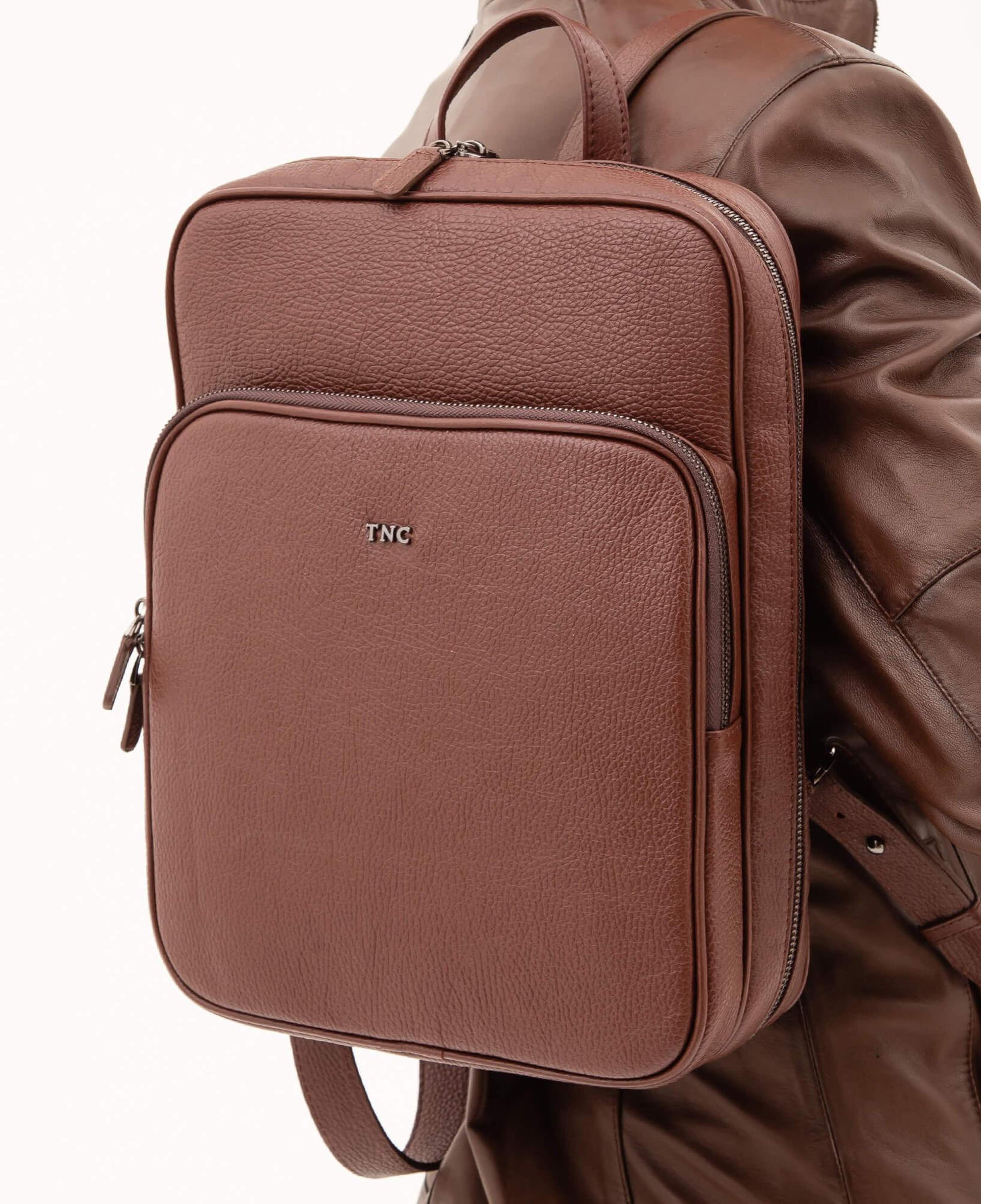 Tamer Tanca Erkek Hakiki Deri Kahverengi Sırt Çantası