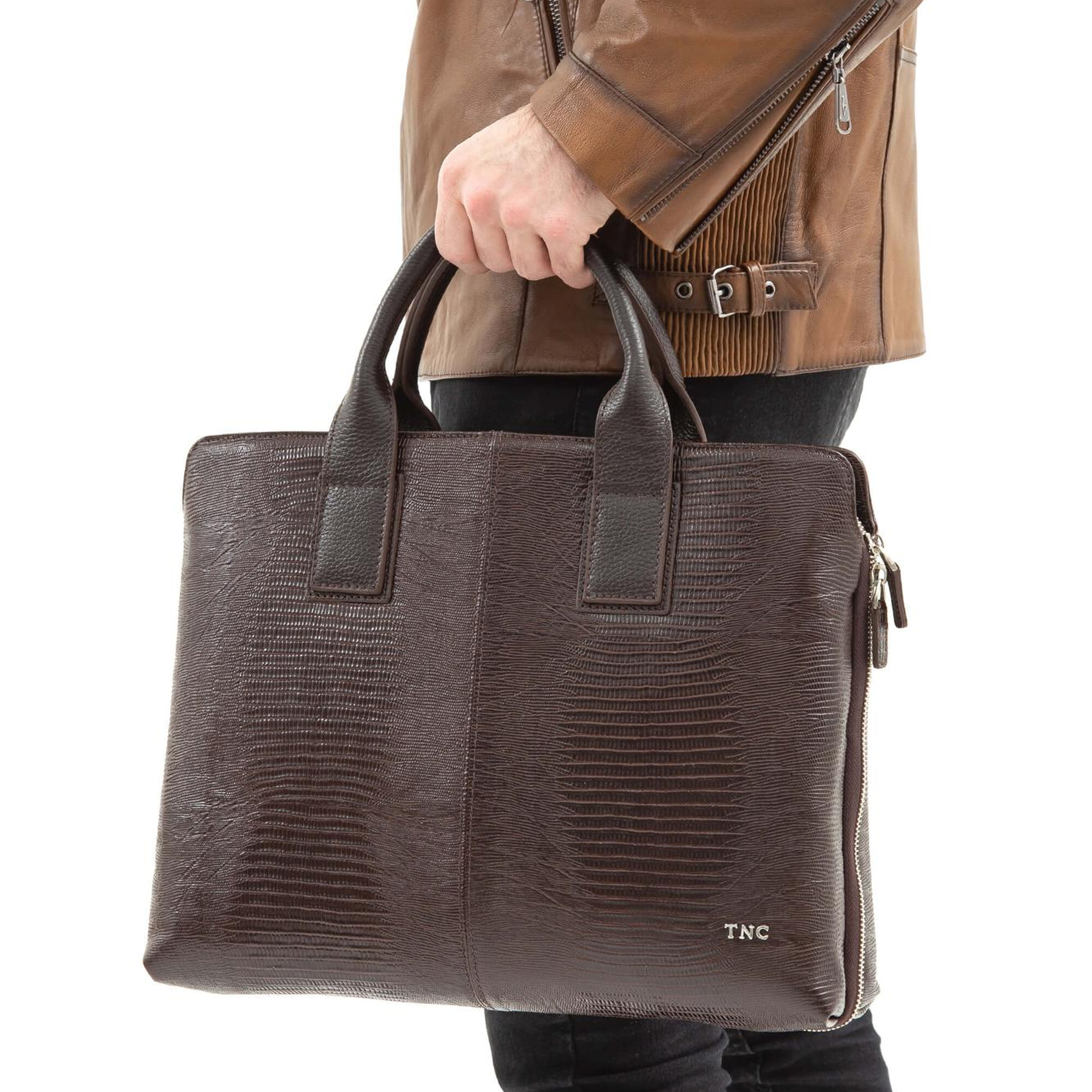 Tamer Tanca Erkek Hakiki Deri Kahverengi Evrak Çantası