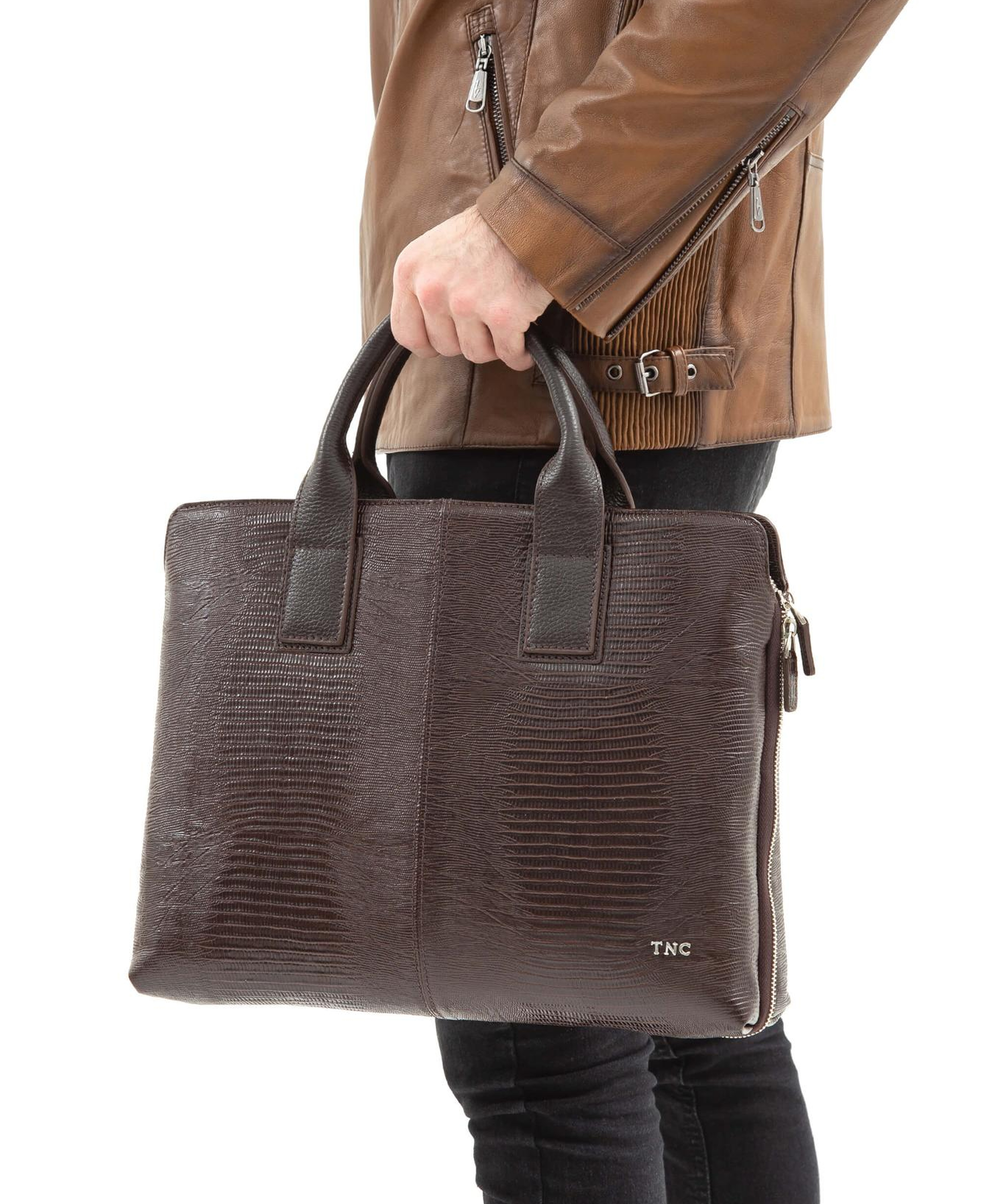 Tamer Tanca Erkek Hakiki Deri Kahverengi Evrak Çantası