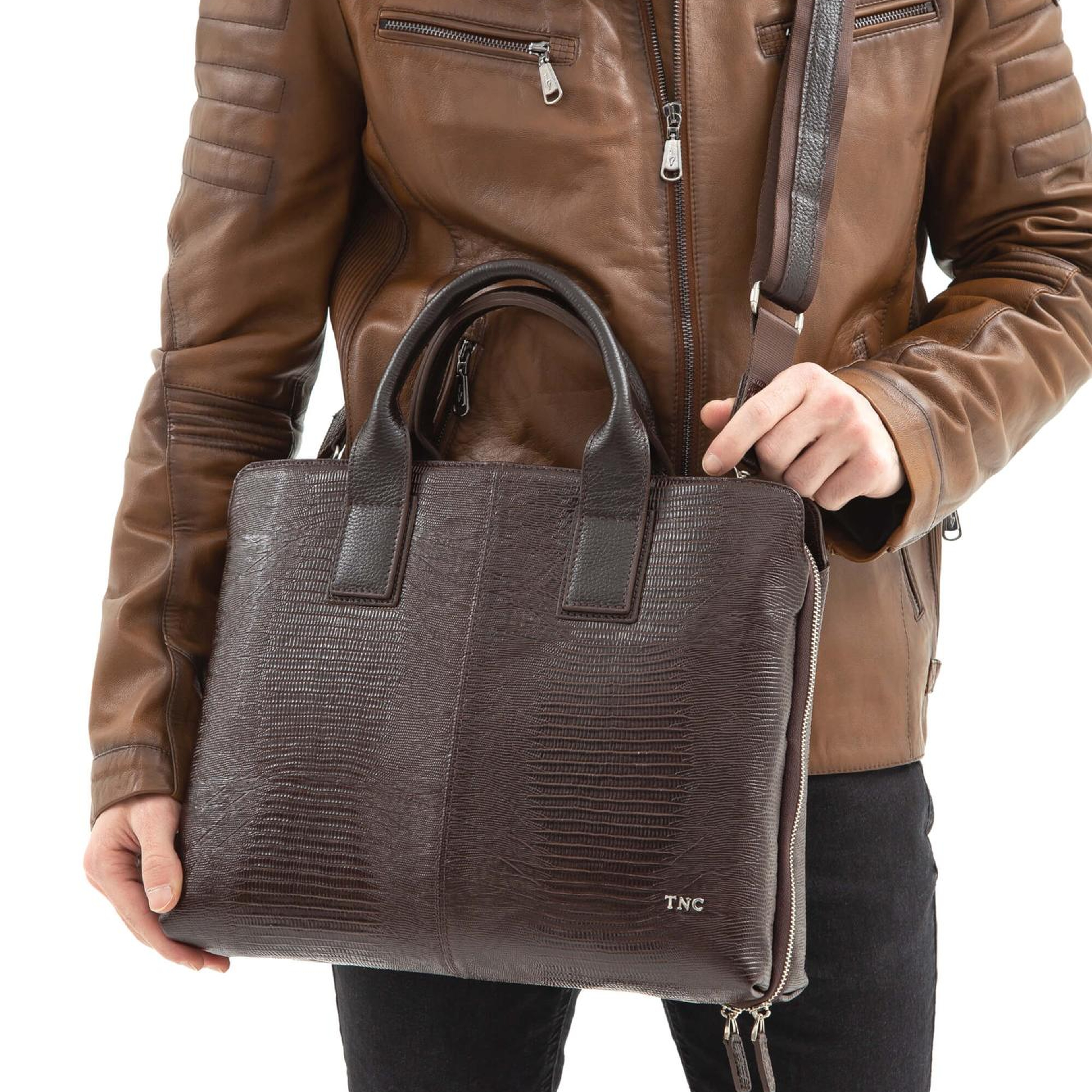 Tamer Tanca Erkek Hakiki Deri Kahverengi Evrak Çantası