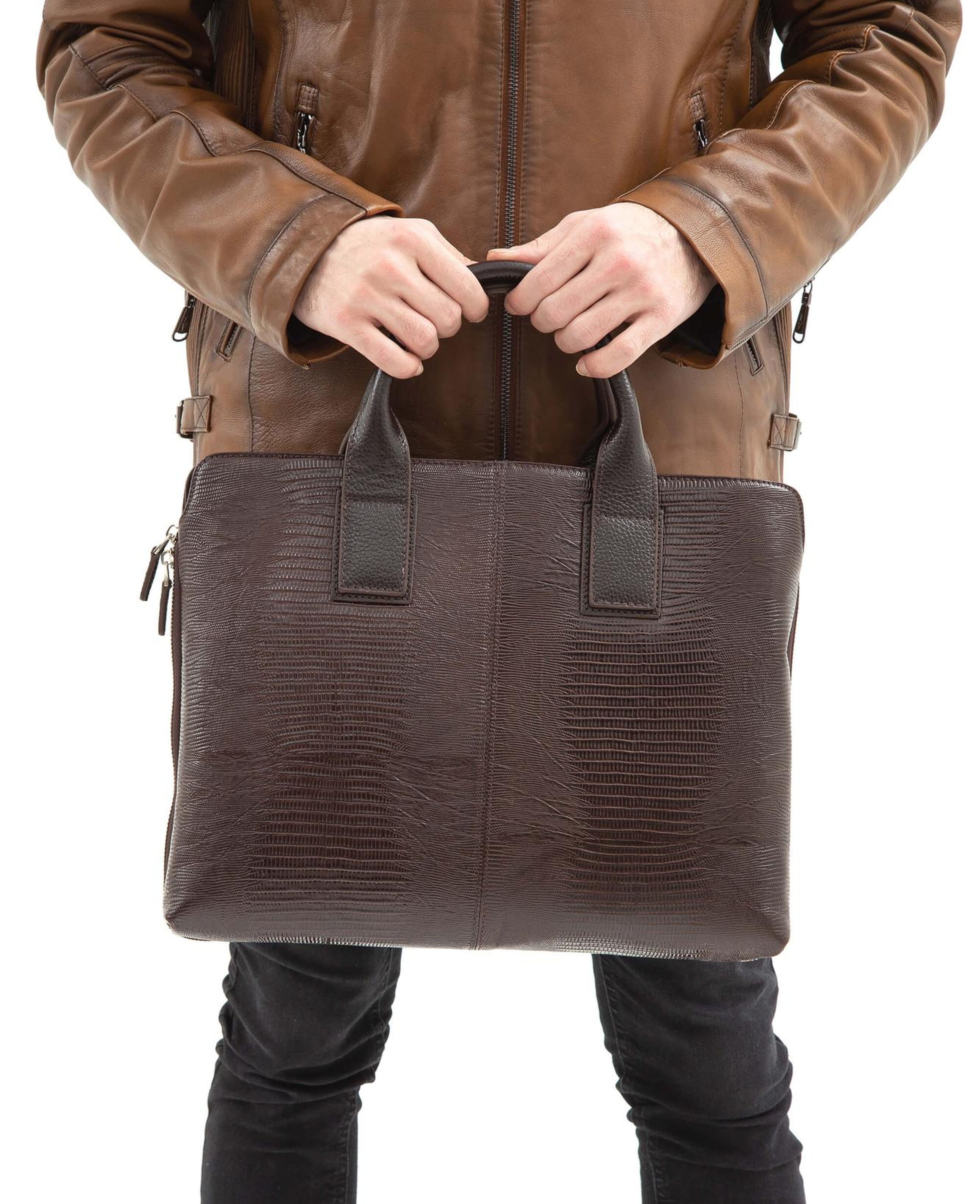 Tamer Tanca Erkek Hakiki Deri Kahverengi Evrak Çantası