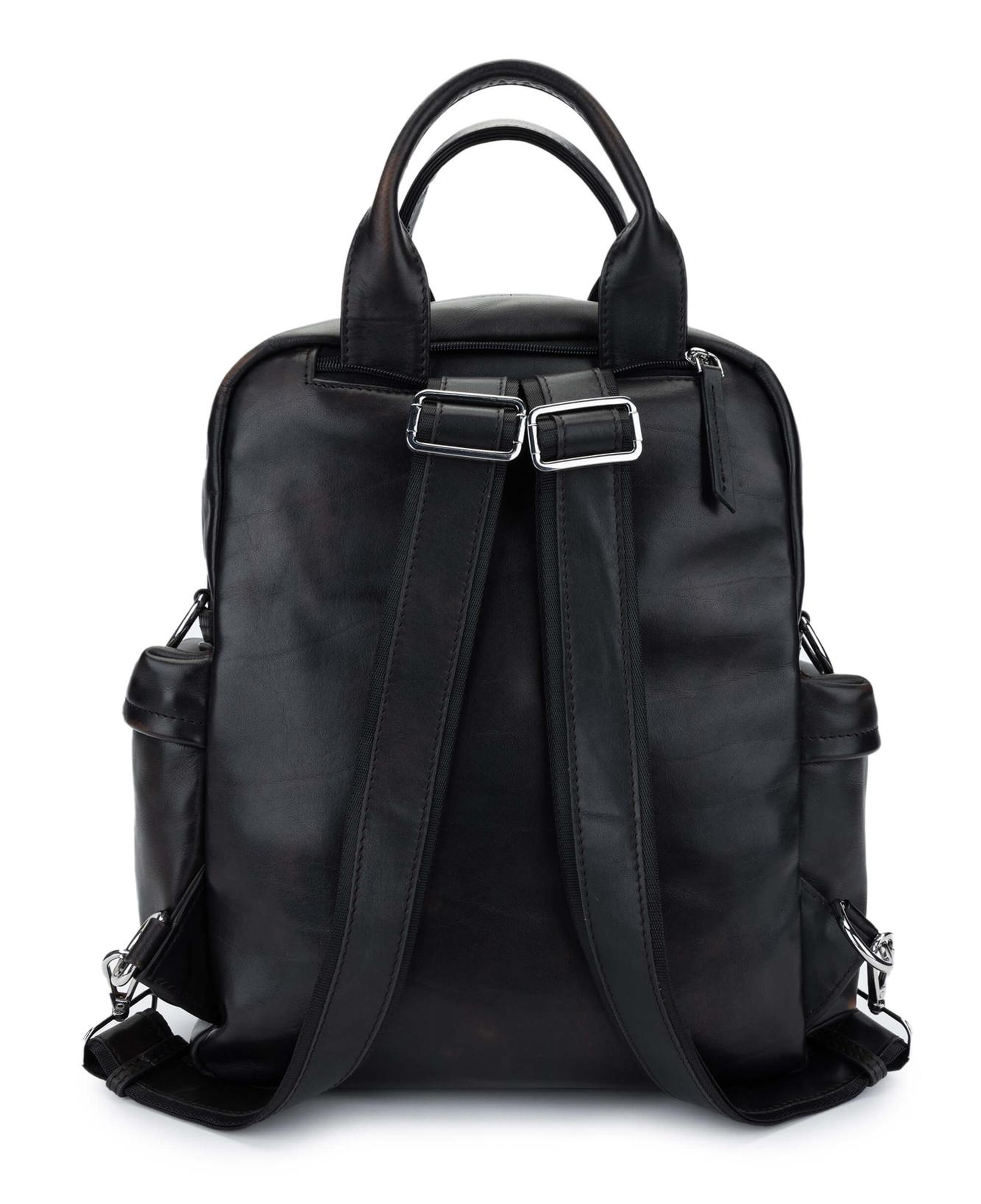 Tamer Tanca Erkek Hakiki Deri Siyah Eskitme Sırt Çantası