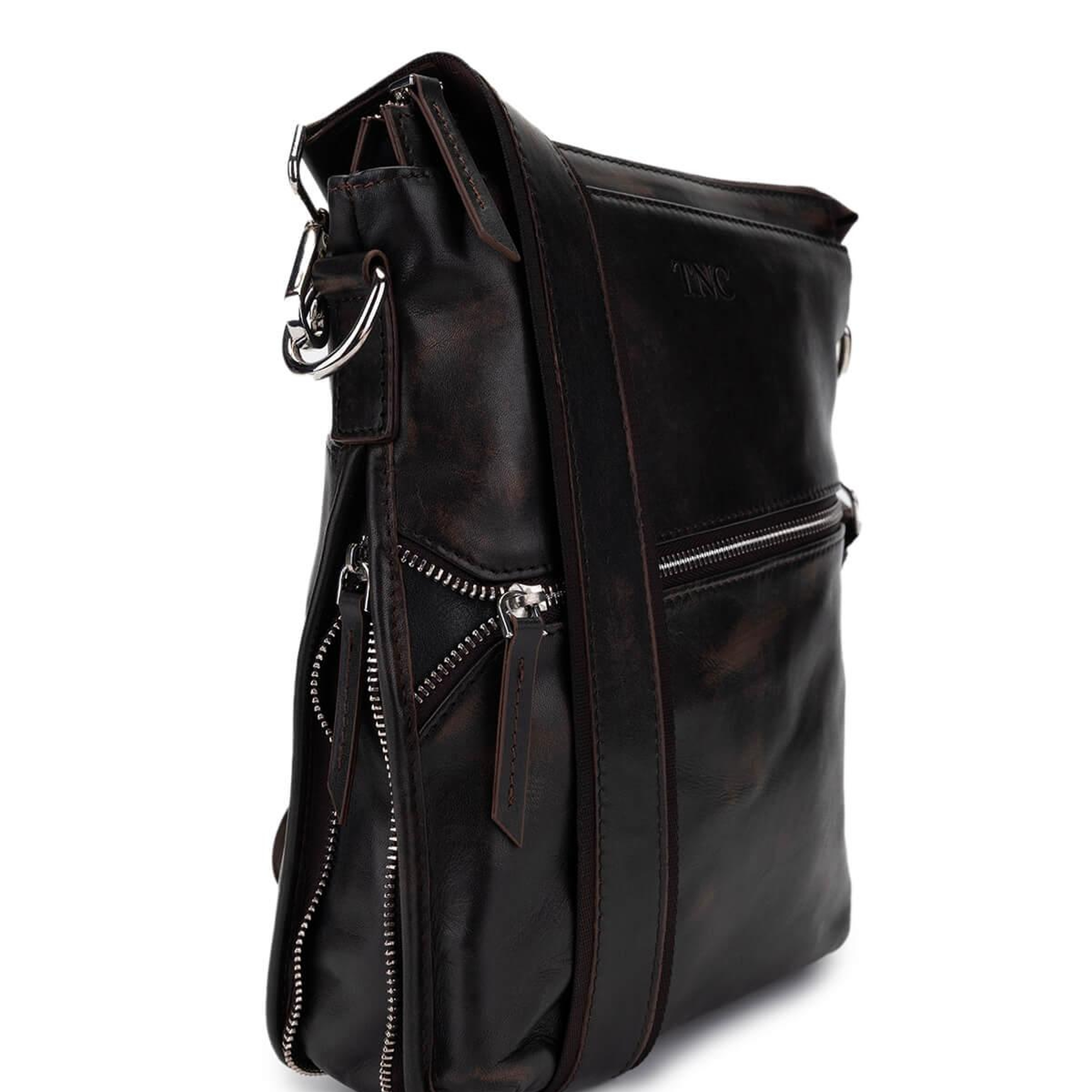 Tamer Tanca Erkek Hakiki Deri Kızıl Eskitme Postacı Çanta