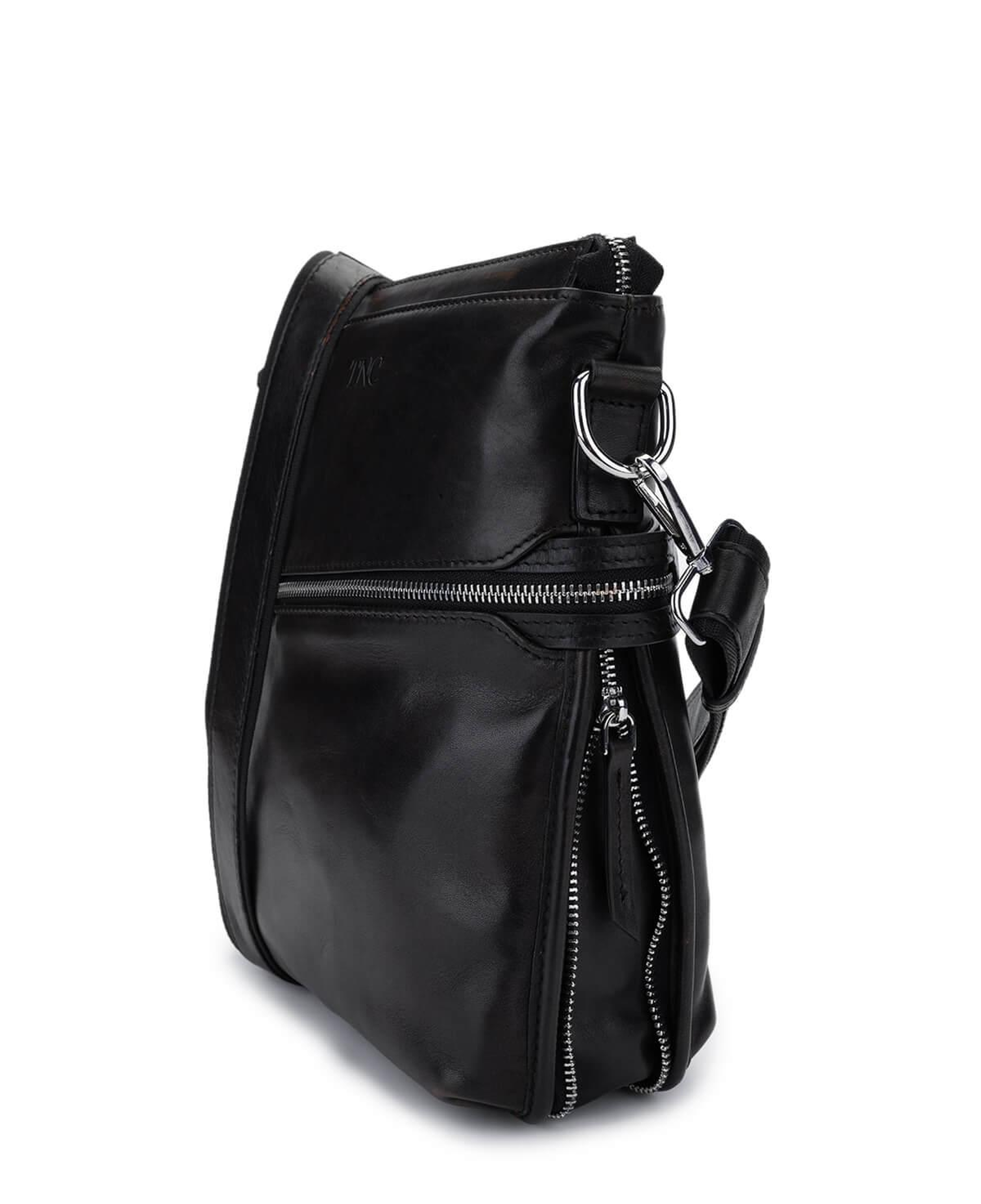 Tamer Tanca Erkek Hakiki Deri Siyah Eskitme Postacı Çanta