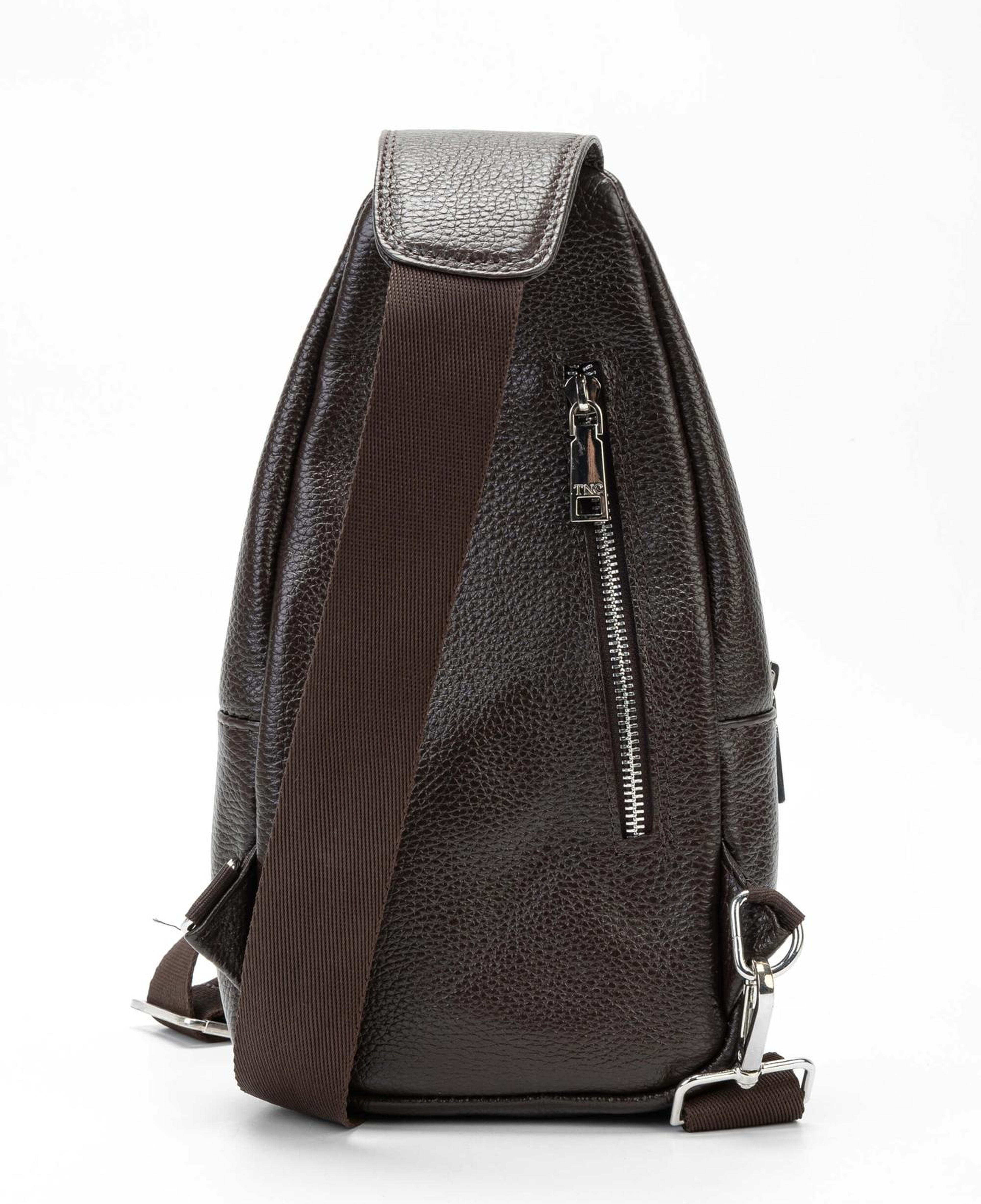 Tamer Tanca Erkek Hakiki Deri Kahverengi Body Bag Çanta