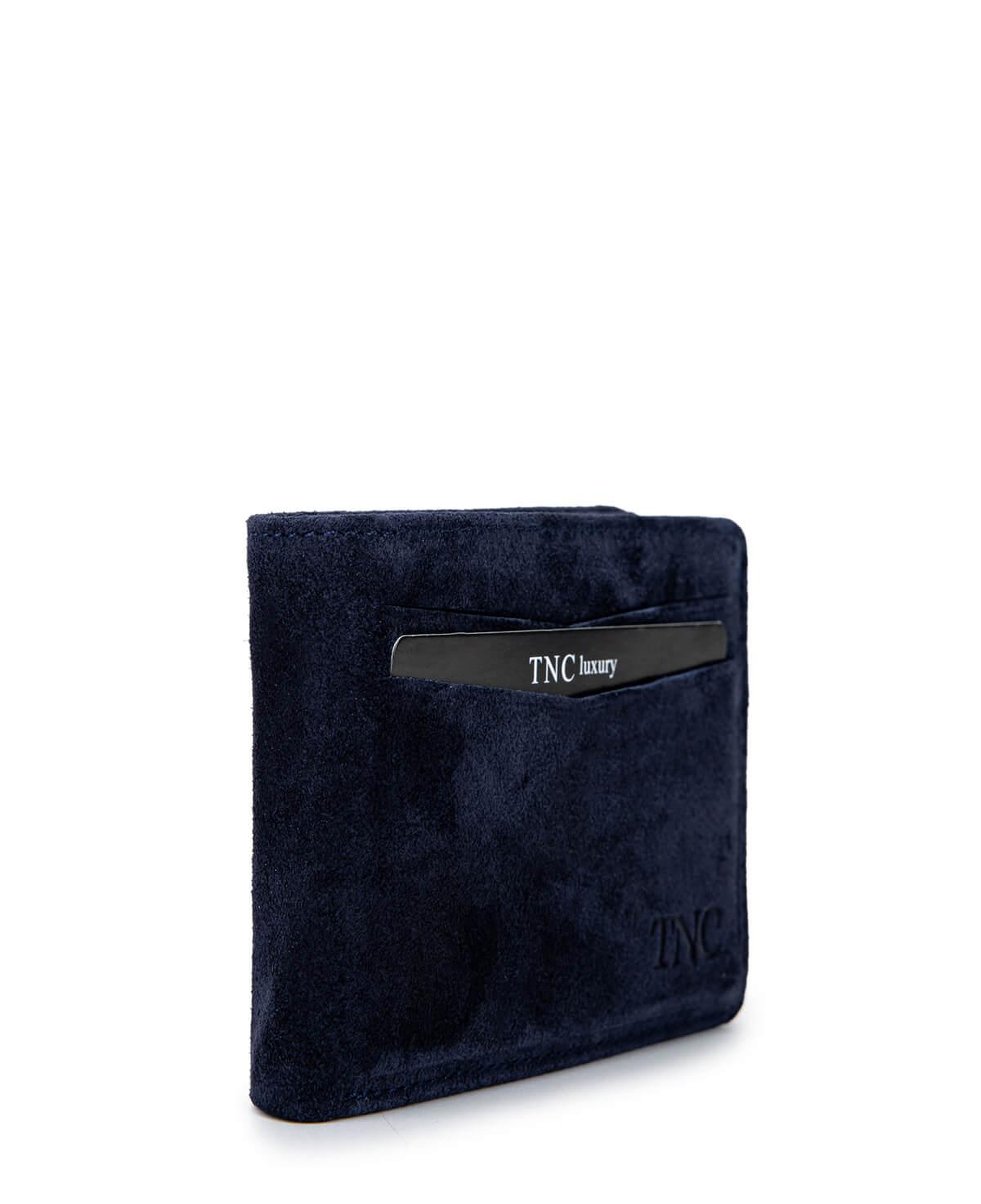 Tamer Tanca Erkek Hakiki Deri Lacivert Nubuk Cüzdan Cuzdan