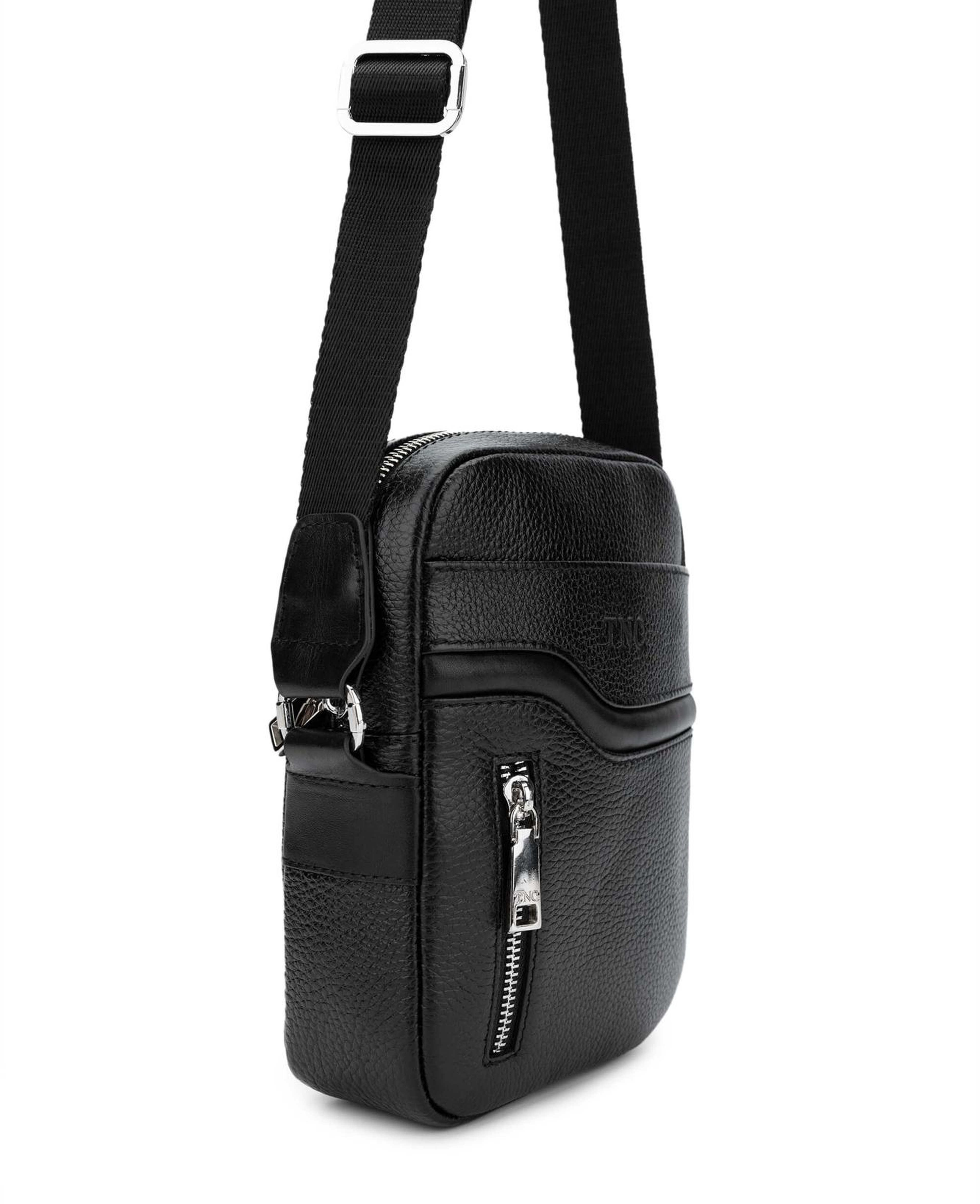 Tamer Tanca Erkek Hakiki Deri Siyah Floter Postacı Çanta