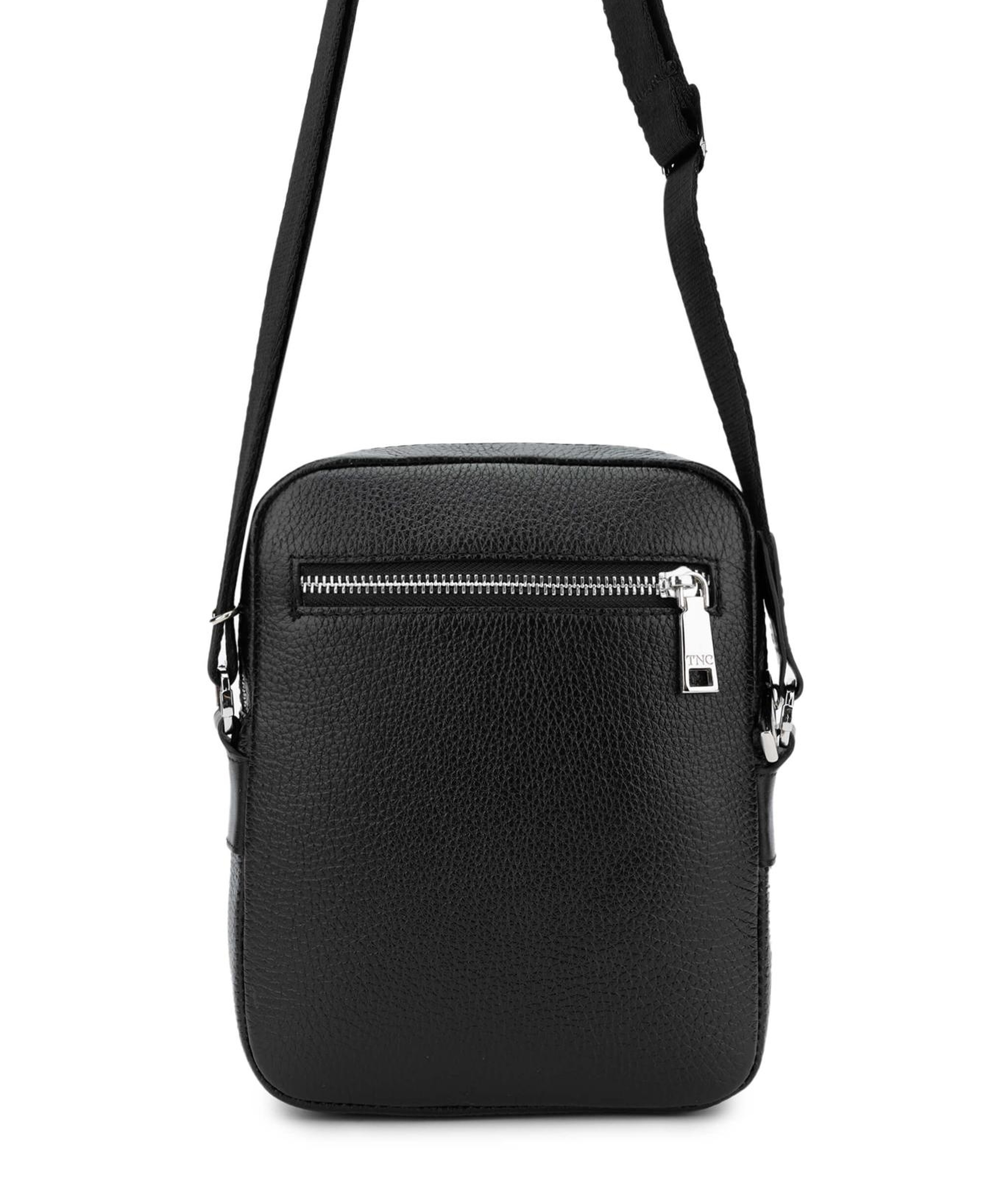 Tamer Tanca Erkek Hakiki Deri Siyah Floter Postacı Çanta