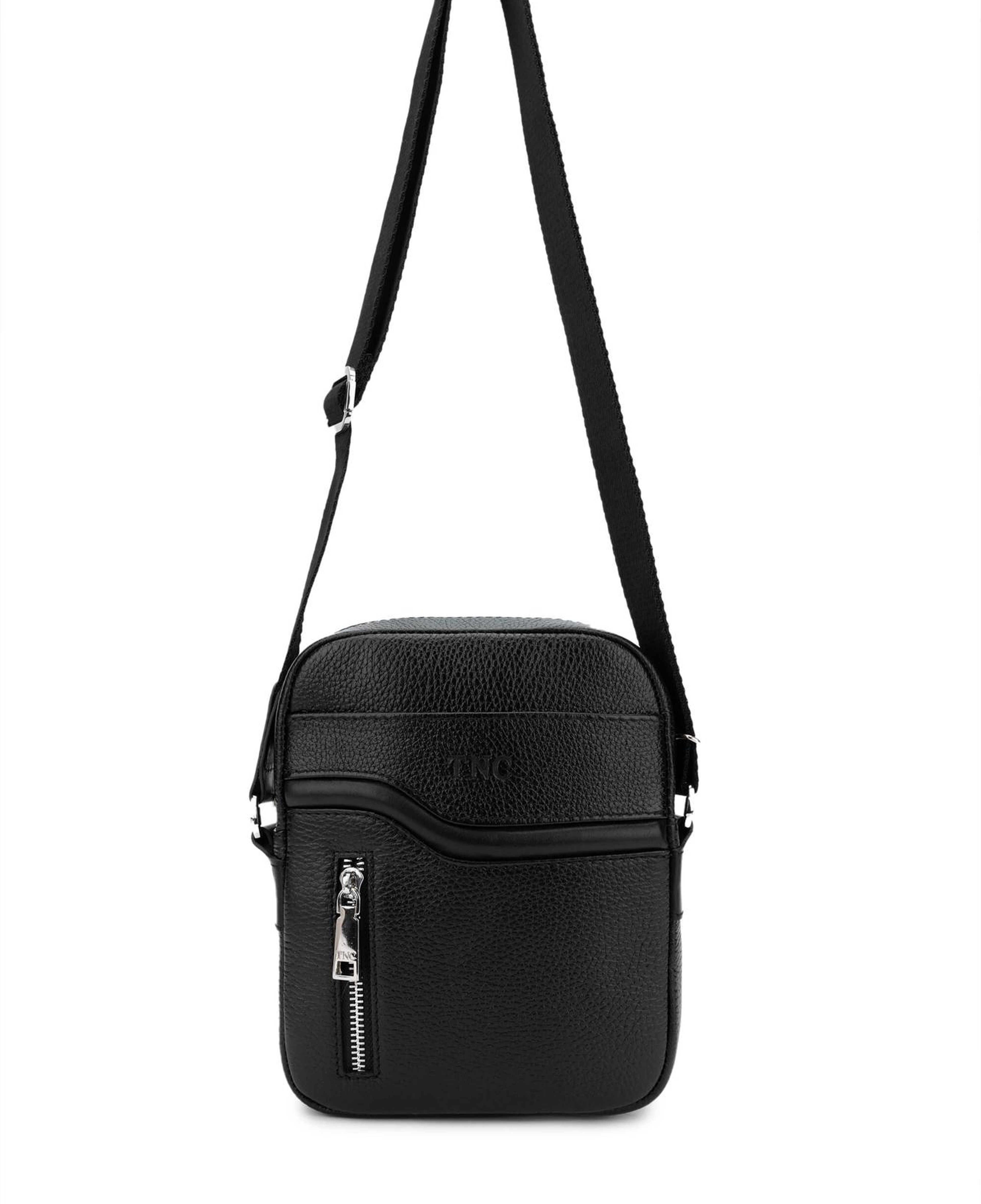 Tamer Tanca Erkek Hakiki Deri Siyah Floter Postacı Çanta